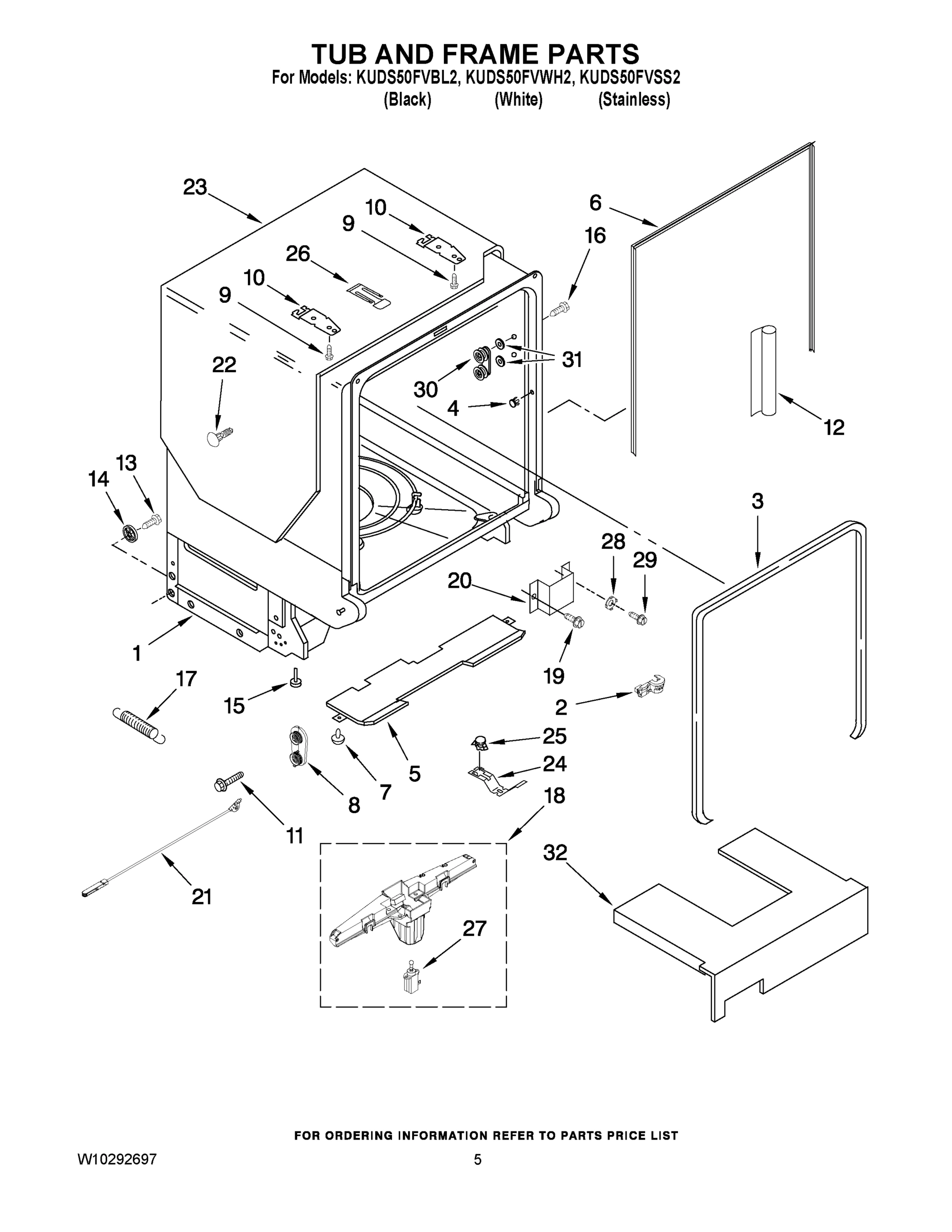05 - TUB AND FRAME PARTS