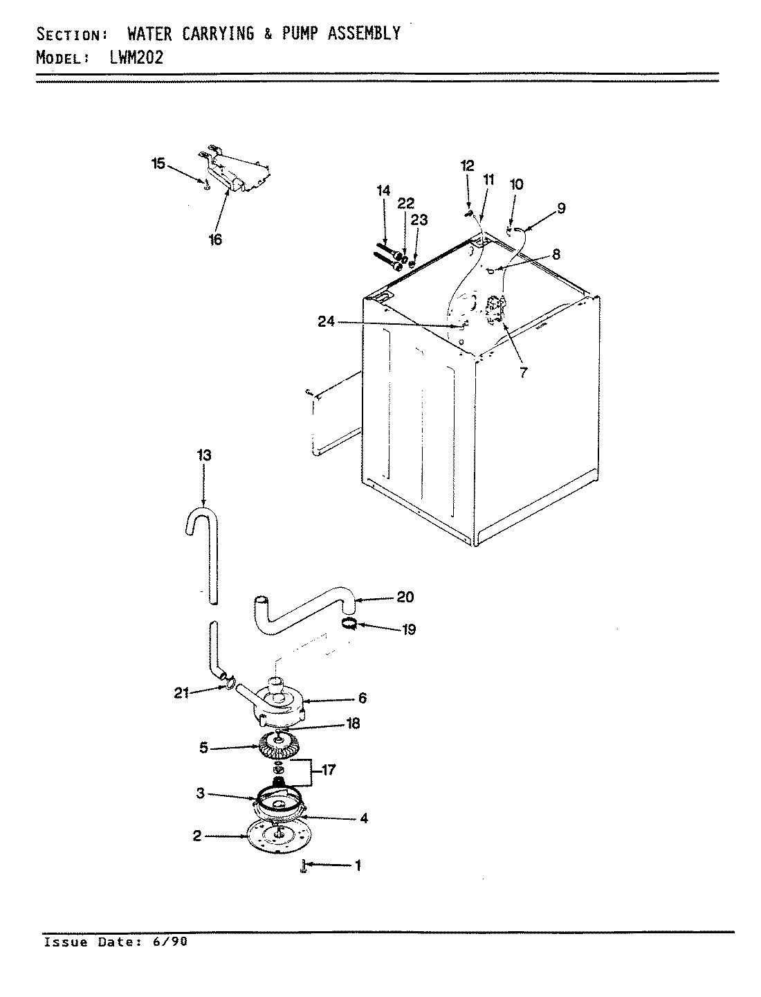 14 - WATER CARRYING & PUMP ASSY. (REV. E-G)