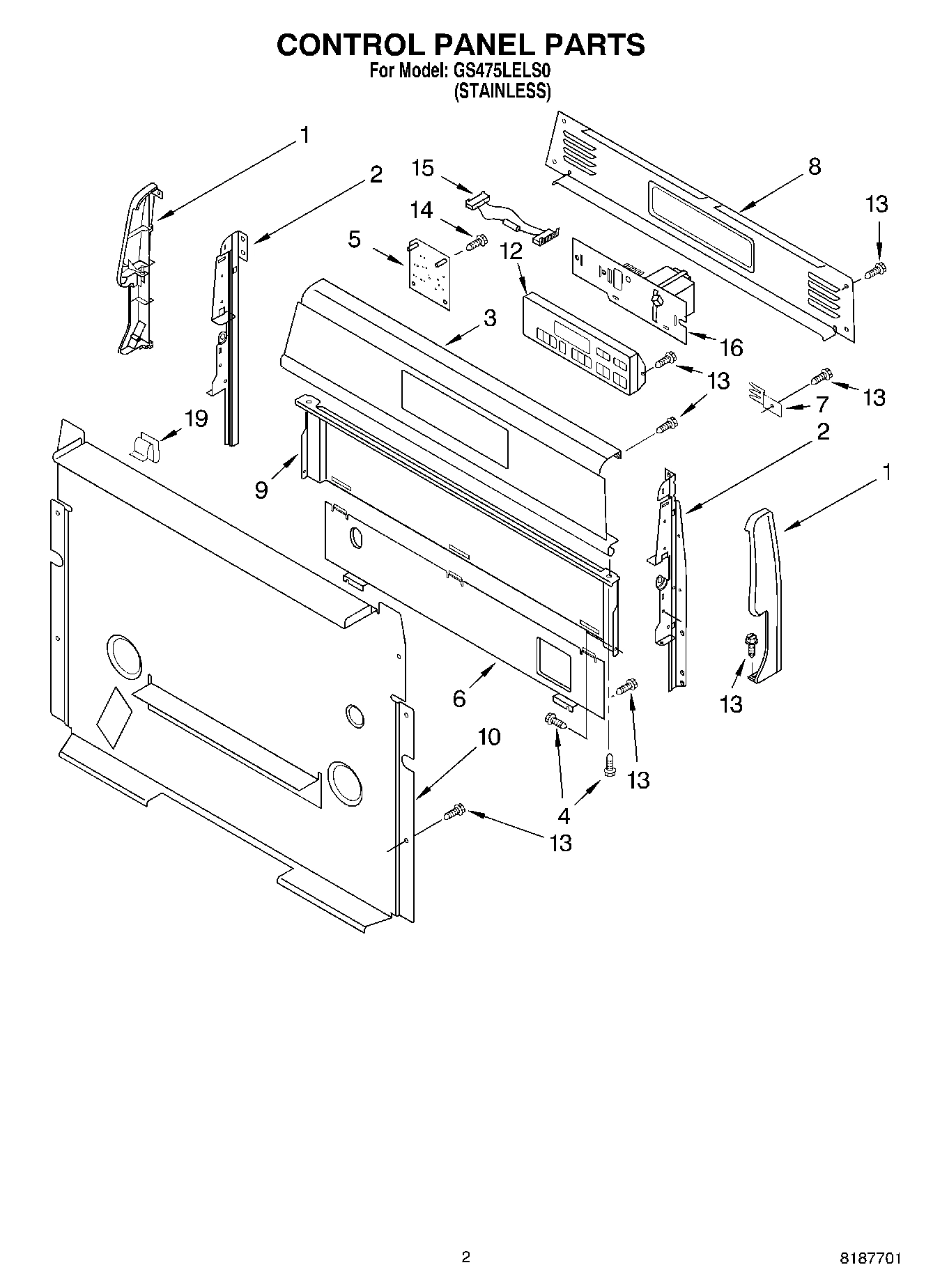 02 - CONTROL PANEL PARTS