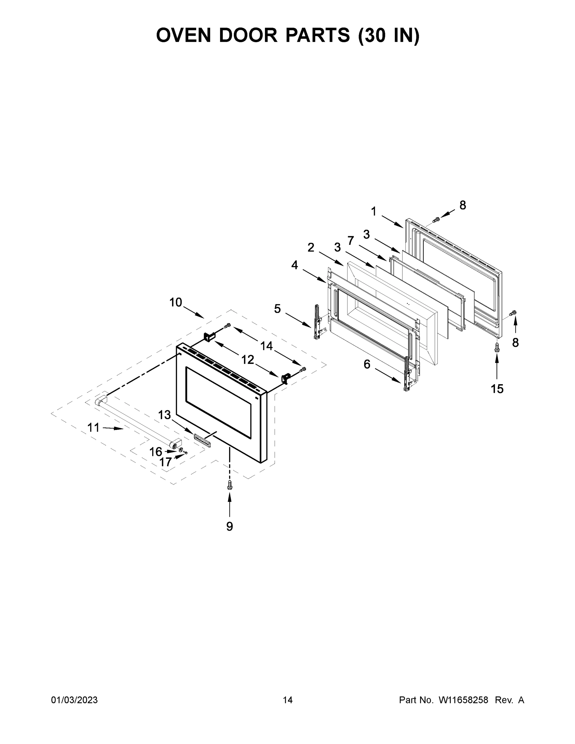 08 - OVEN DOOR PARTS (30 IN)