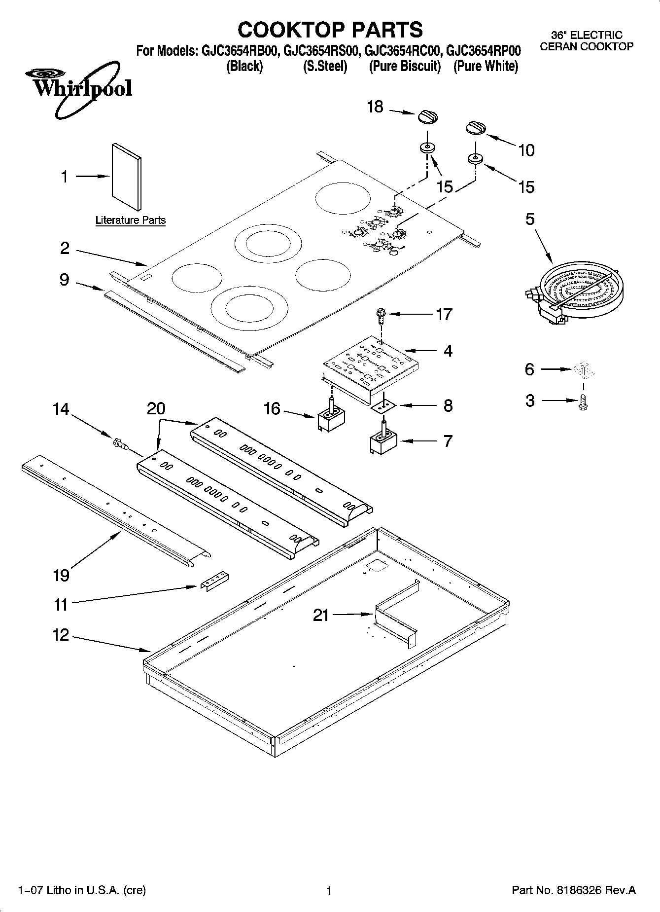 01 - COOKTOP PARTS, OPTIONAL PARTS