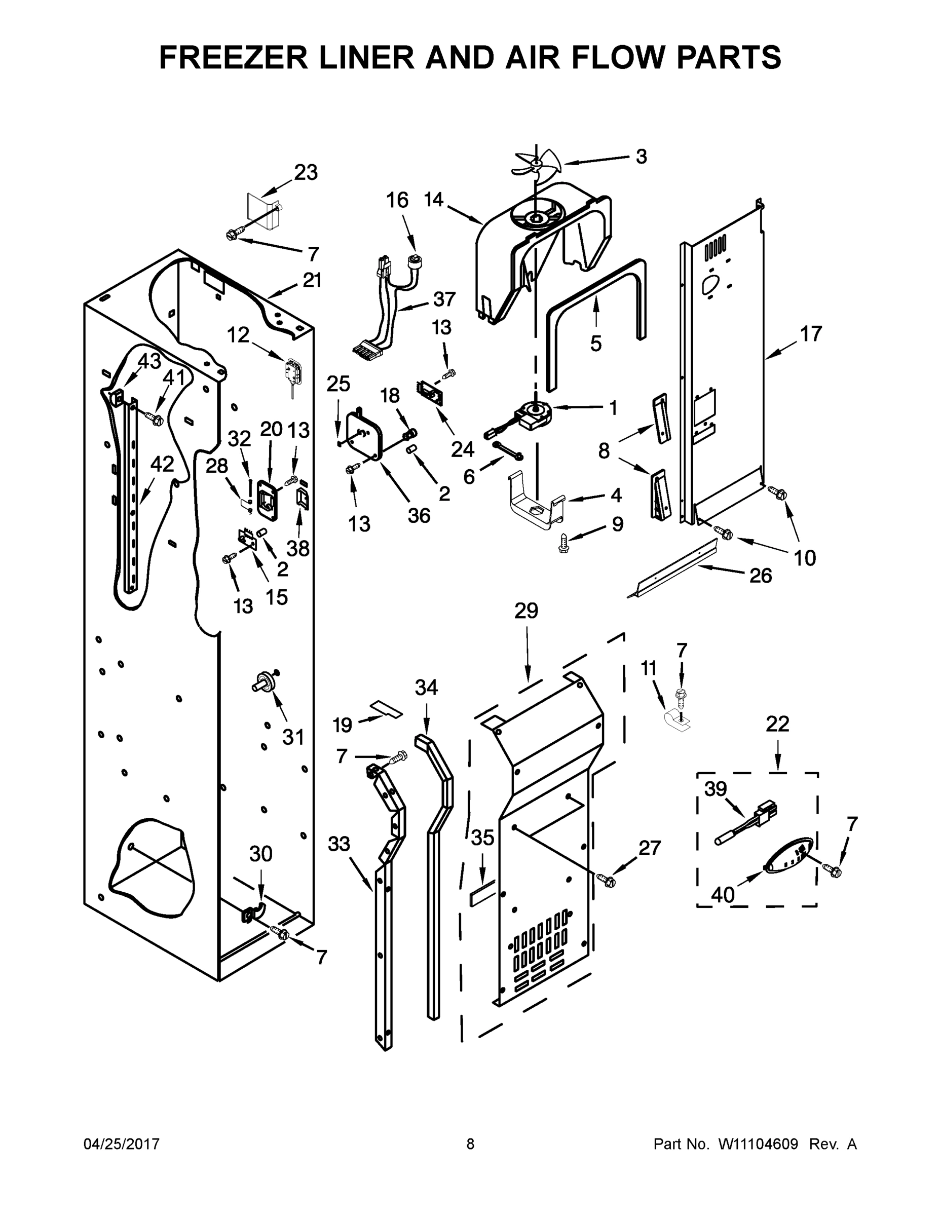 05 - FREEZER LINER AND AIR FLOW PARTS