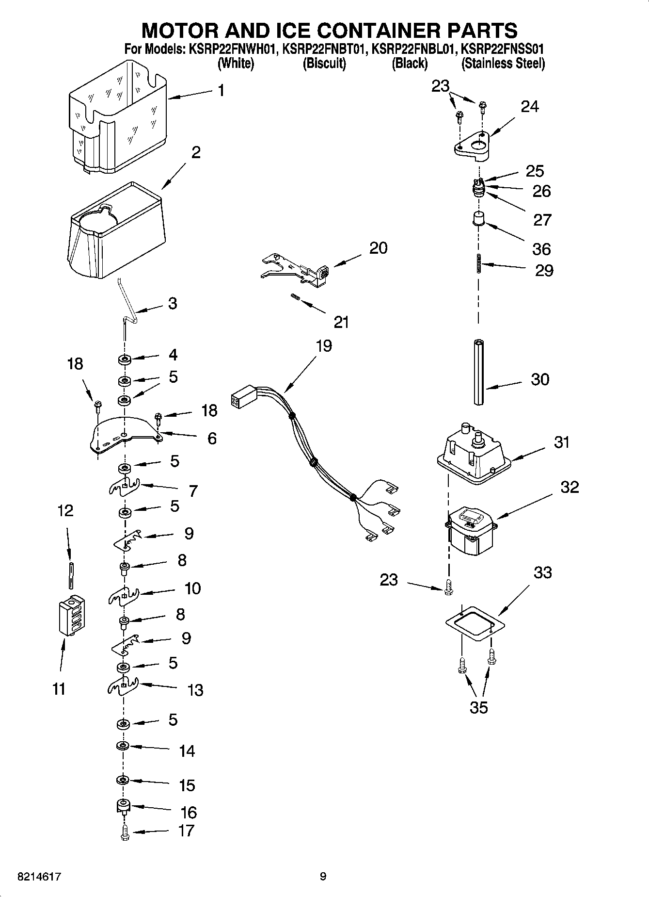 06 - MOTOR AND ICE CONTAINER PARTS