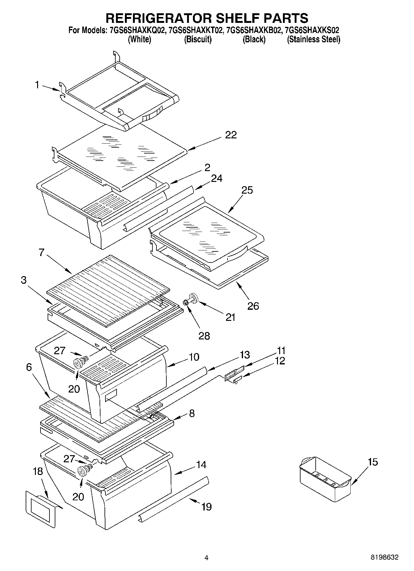 03 - REFRIGERATOR SHELF PARTS
