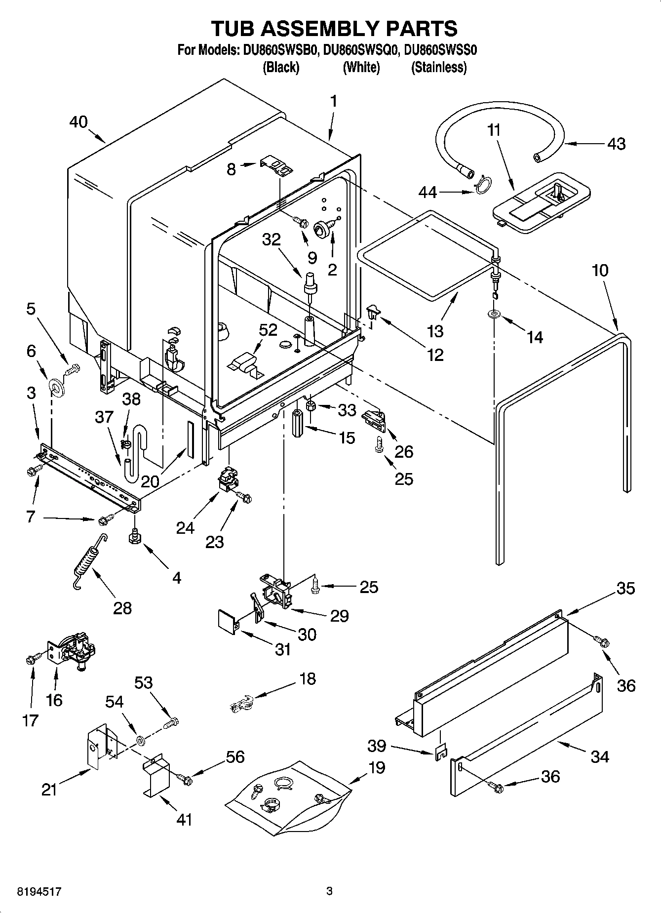 03 - TUB ASSEMBLY PARTS