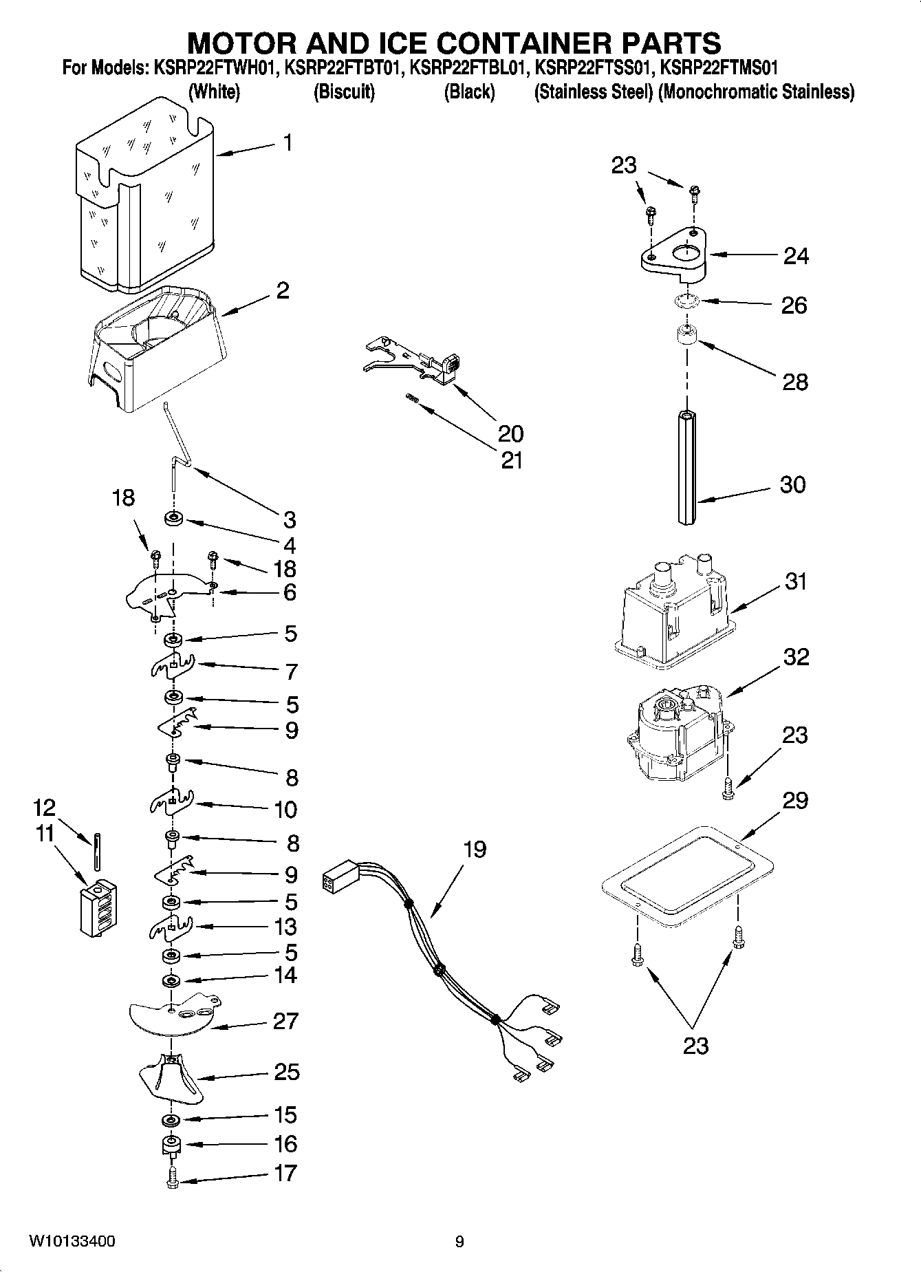 06 - MOTOR AND ICE CONTAINER PARTS