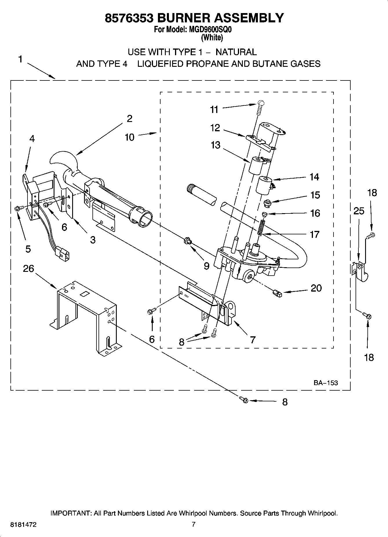 04 - 8576353 BURNER ASSEMBLY