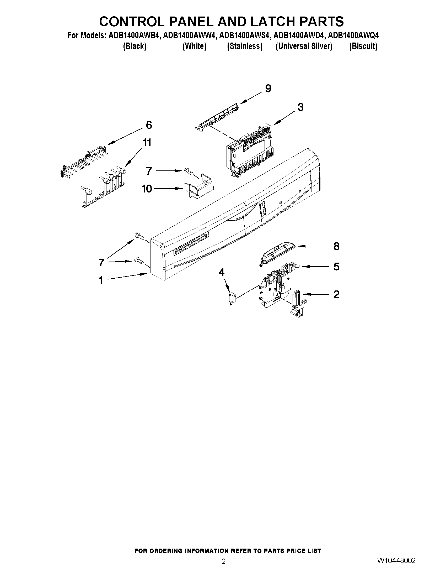02 - CONTROL PANEL AND LATCH PARTS