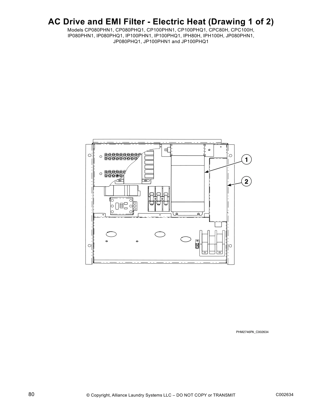 AC Drive and EMI Filter - Electric Heat (Drawing 1 of 2)