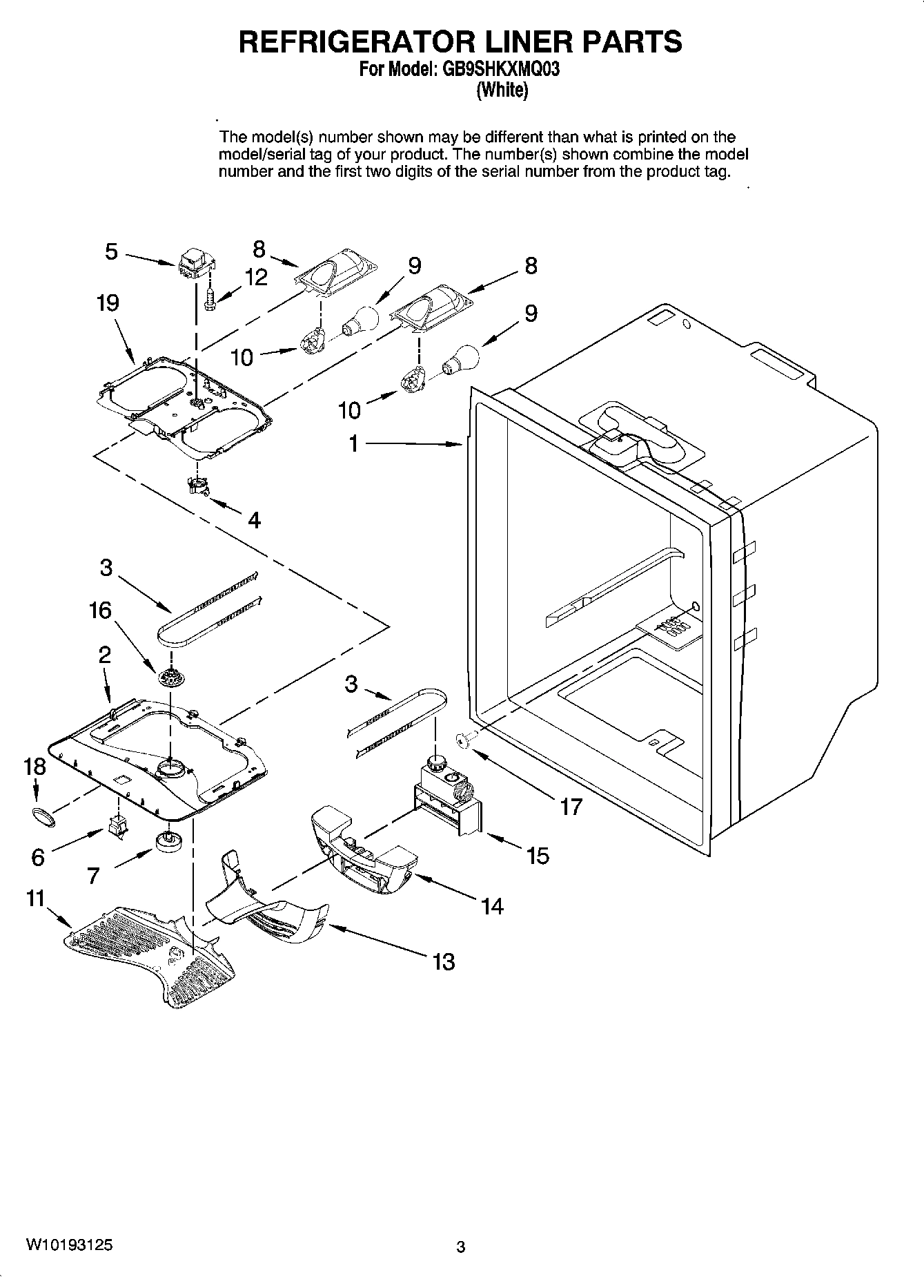 02 - REFRIGERATOR LINER PARTS