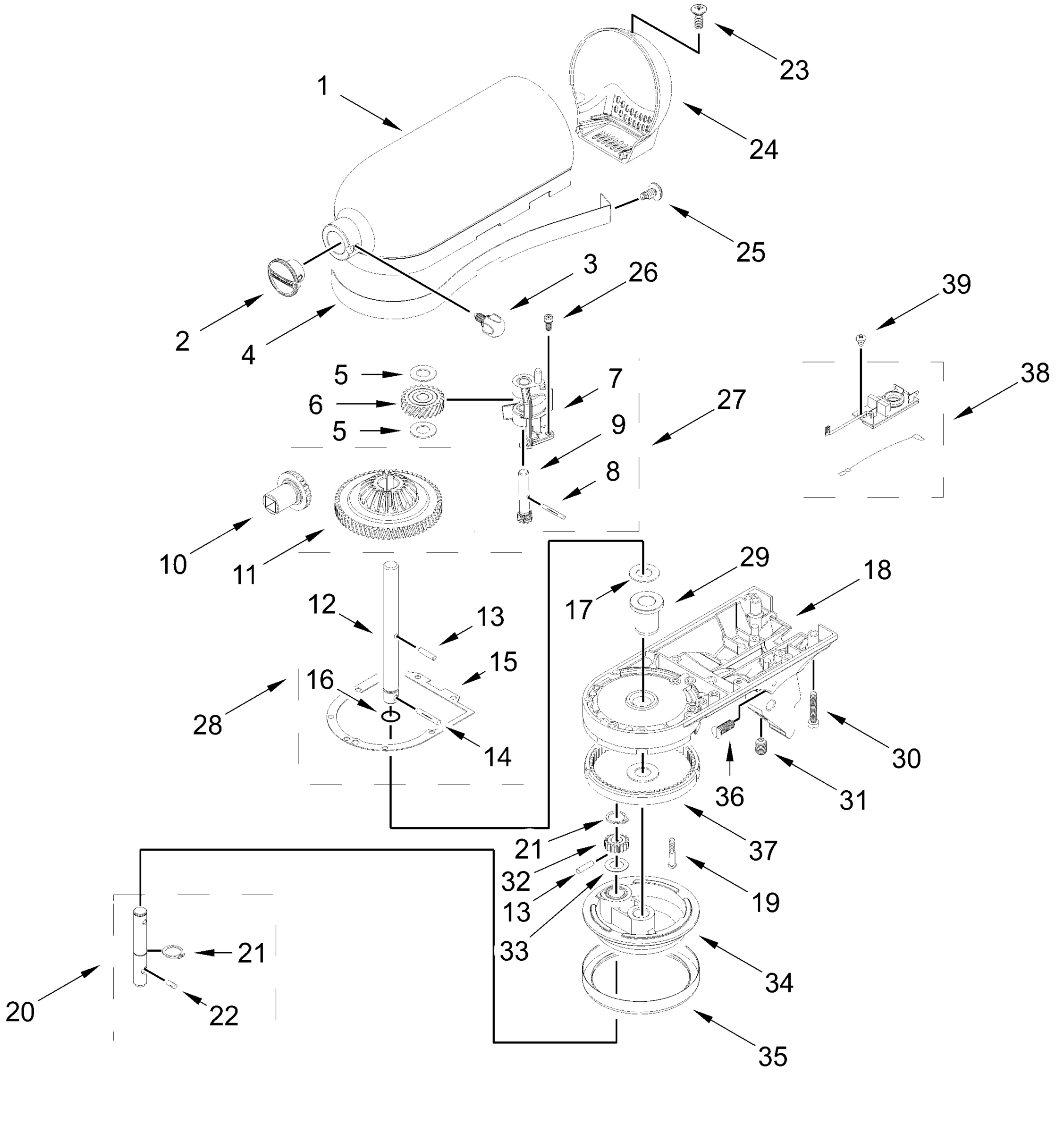 CASE, GEARING AND PLANETARY UNIT PARTS
