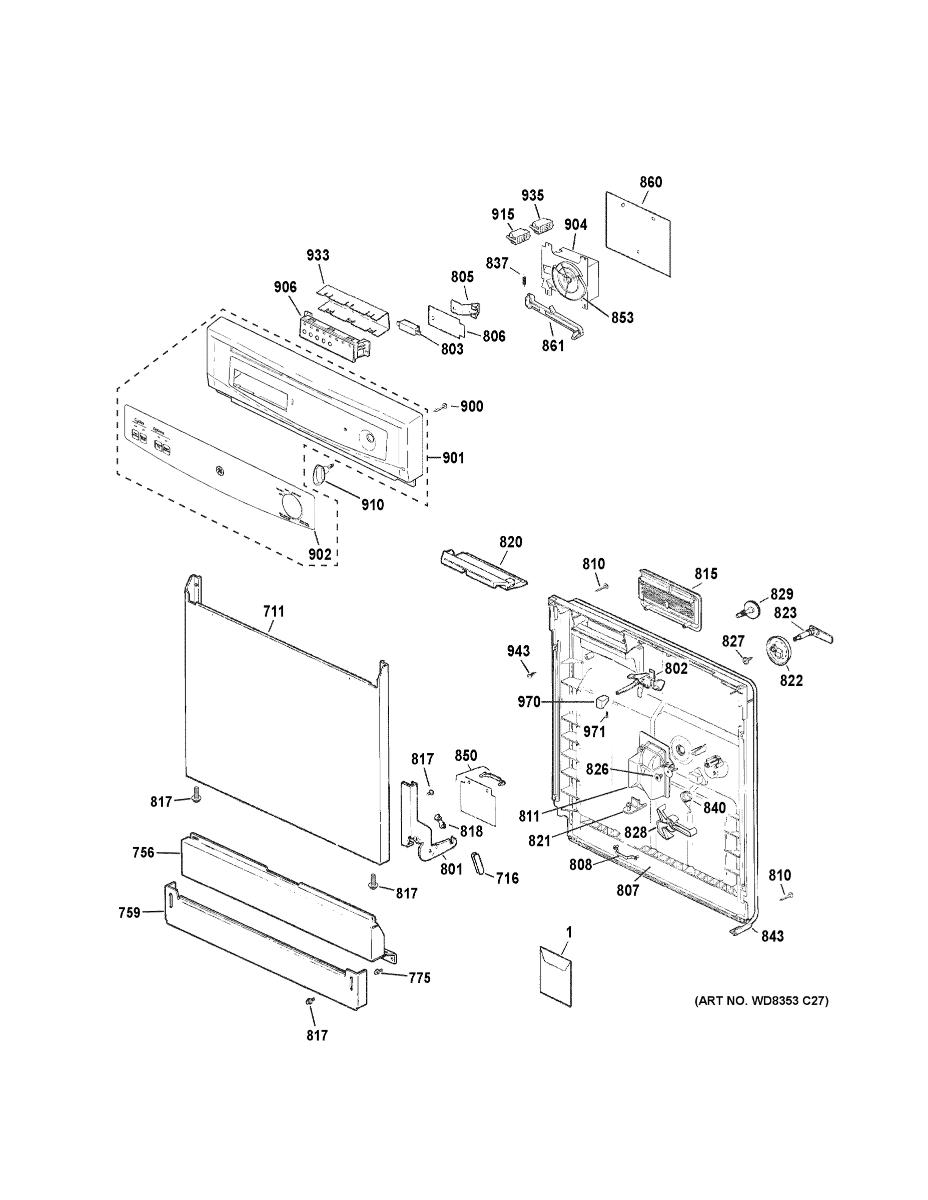 ESCUTCHEON & DOOR ASSEMBLY