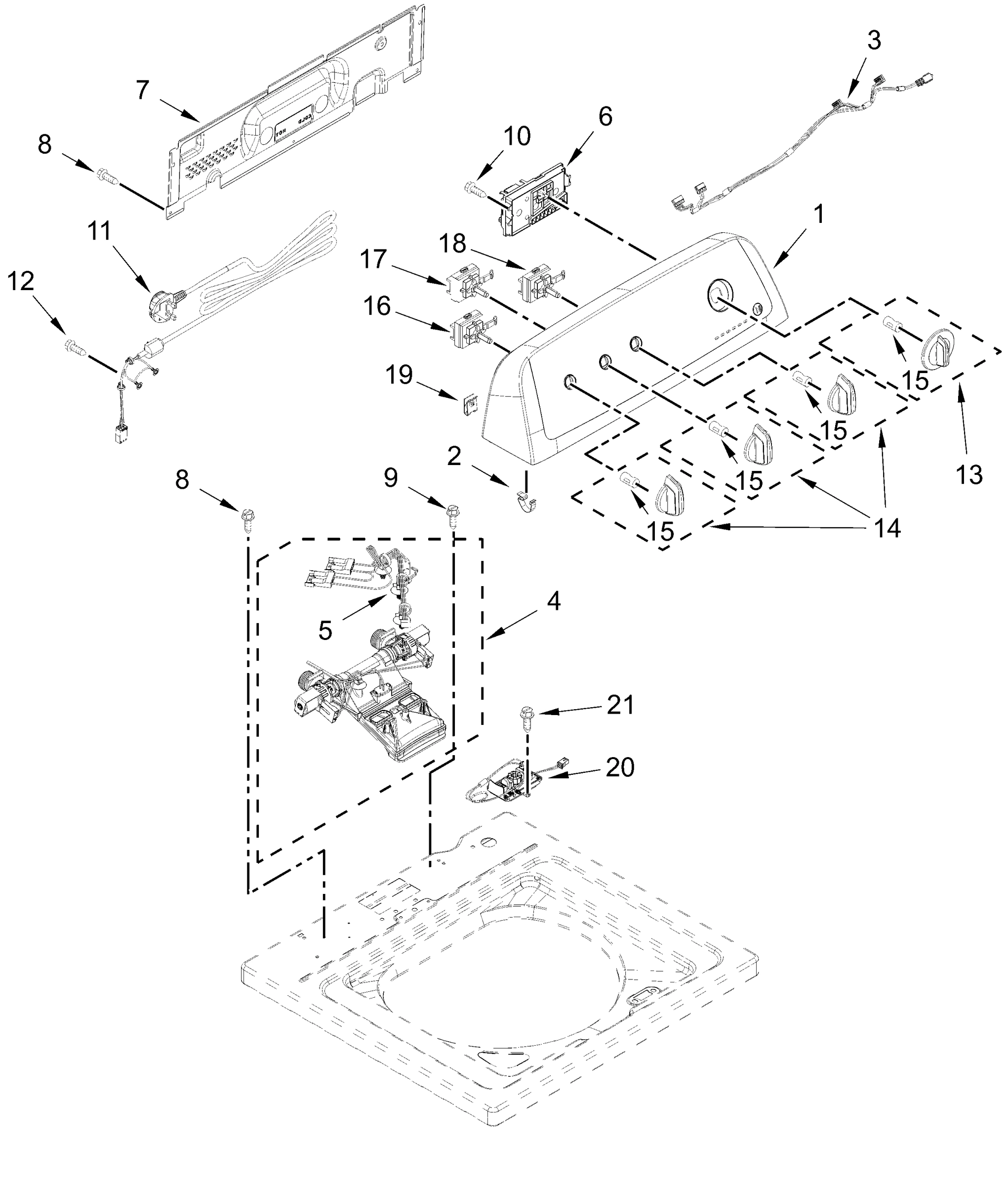 CONTROLS AND WATER INLET PARTS