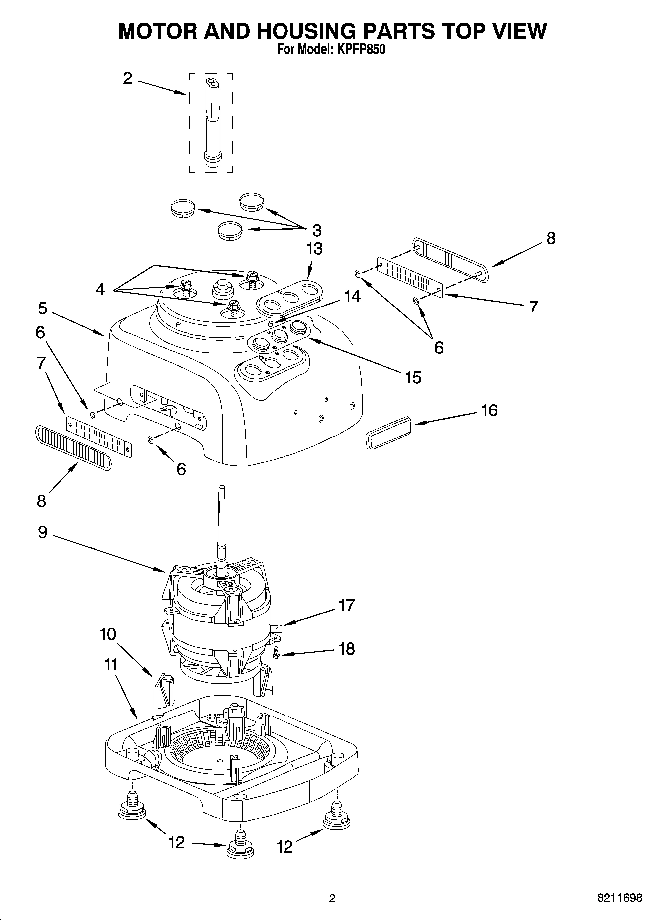 02 - MOTOR AND HOUSING PARTS TOP VIEW