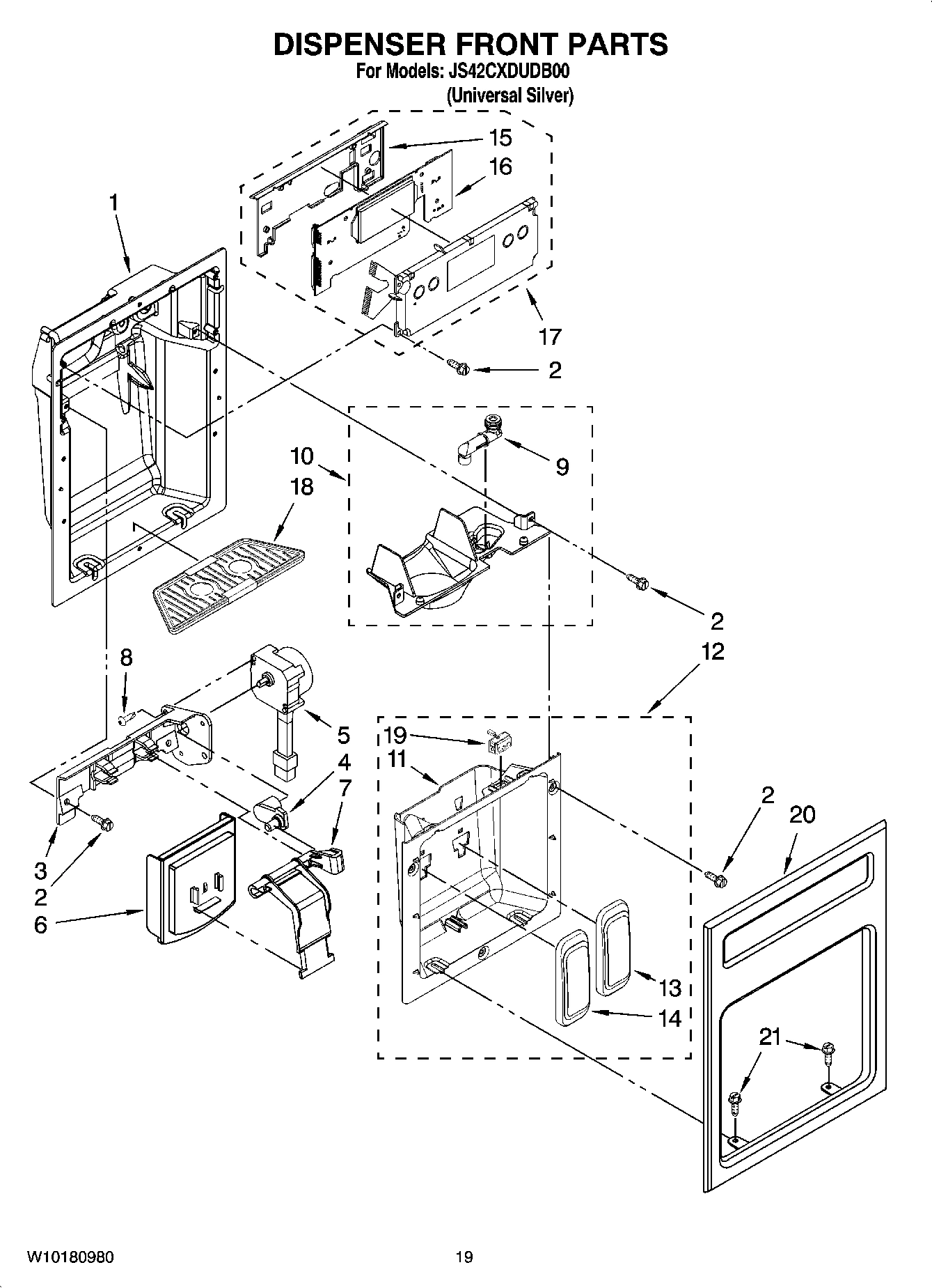 12 - DISPENSER FRONT PARTS