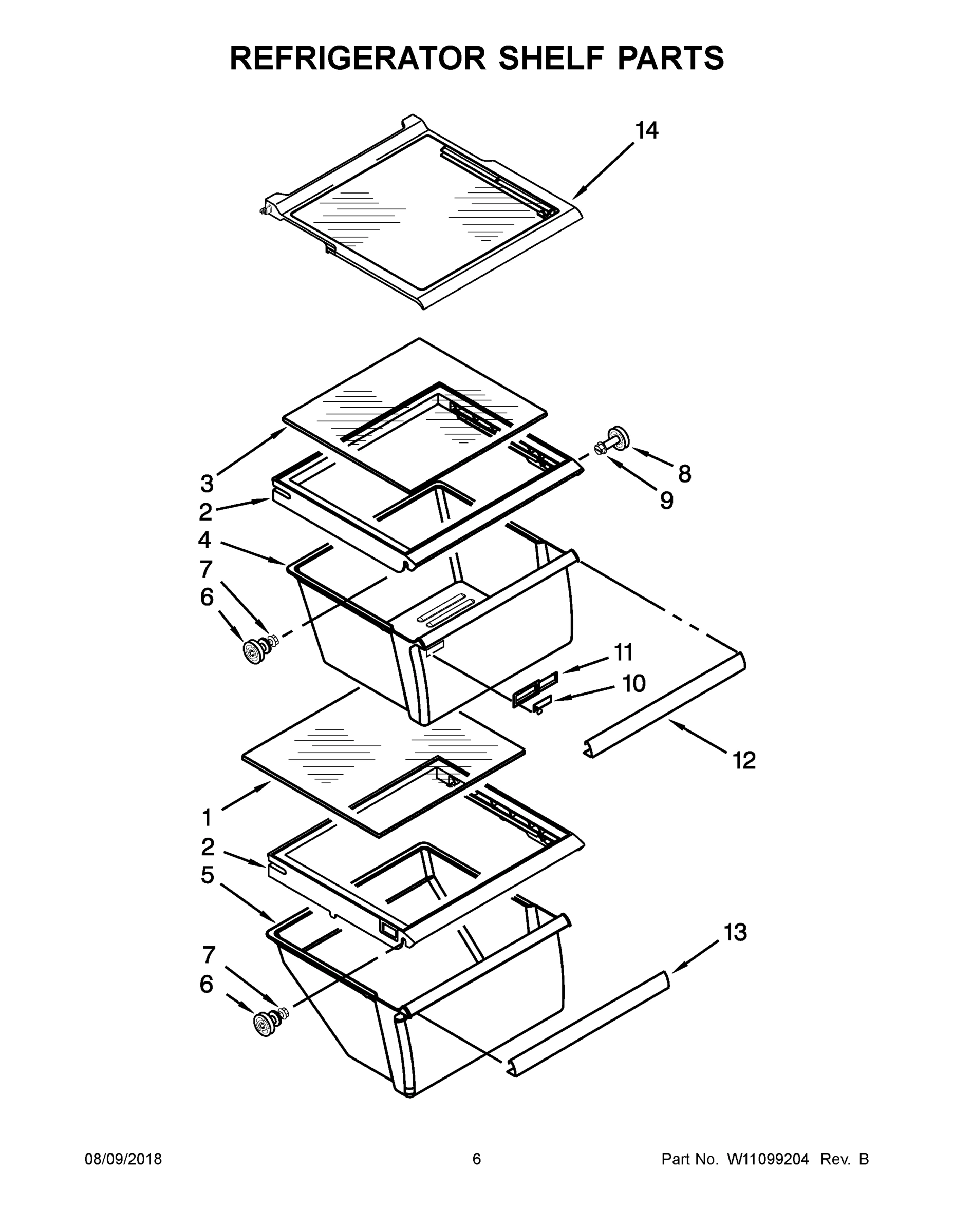 04 - REFRIGERATOR SHELF PARTS