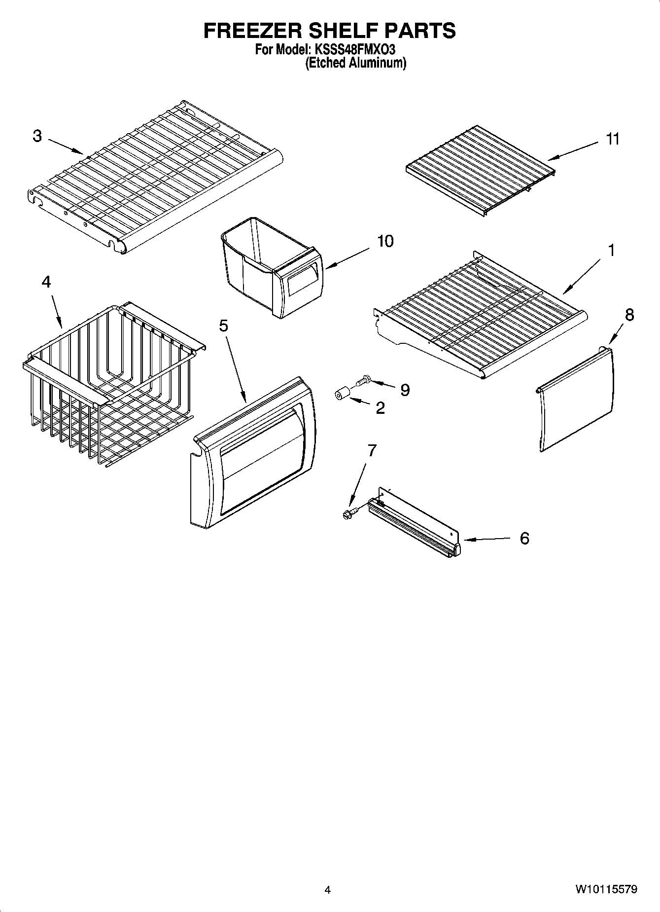 03 - FREEZER SHELF PARTS