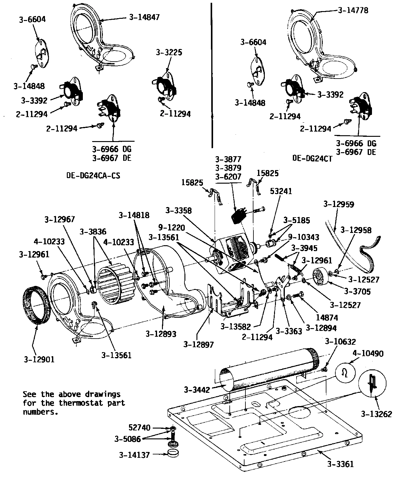 08 - MOTOR, BLOWER, BASE FRAME & THERMOSTATS