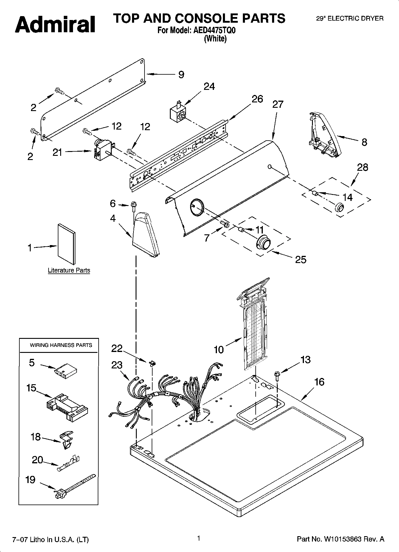 01 - TOP AND CONSOLE PARTS