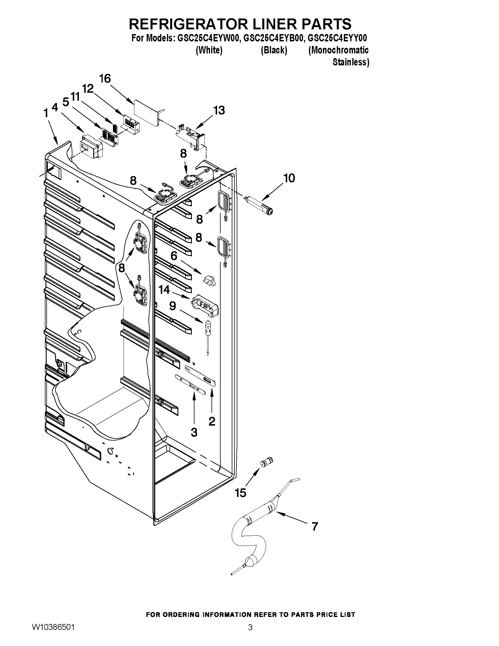 02 - REFRIGERATOR LINER PARTS