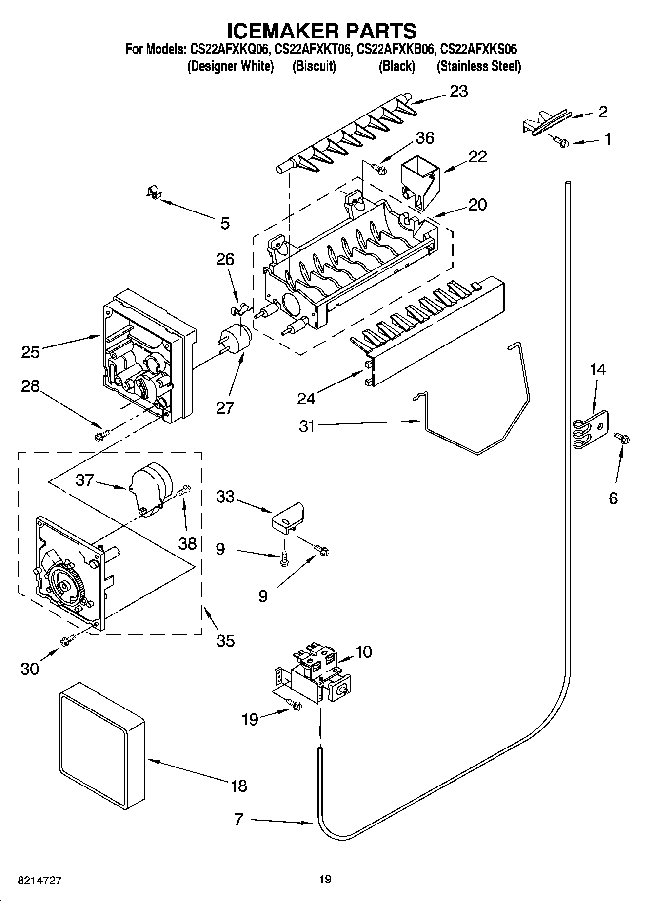 12 - ICEMAKER PARTS, OPTIONAL PARTS (NOT INCLUDED)