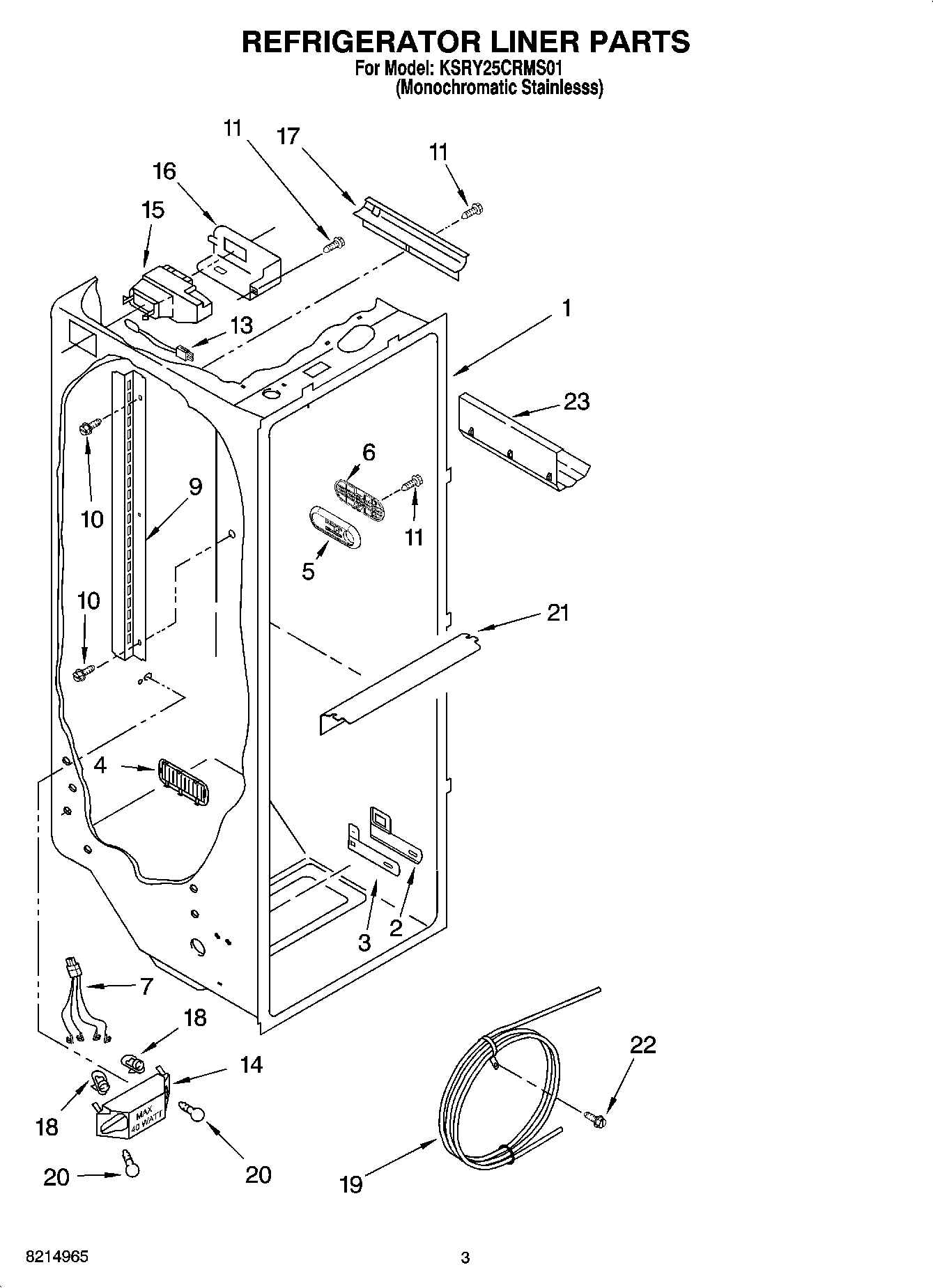 02 - REFRIGERATOR LINER PARTS