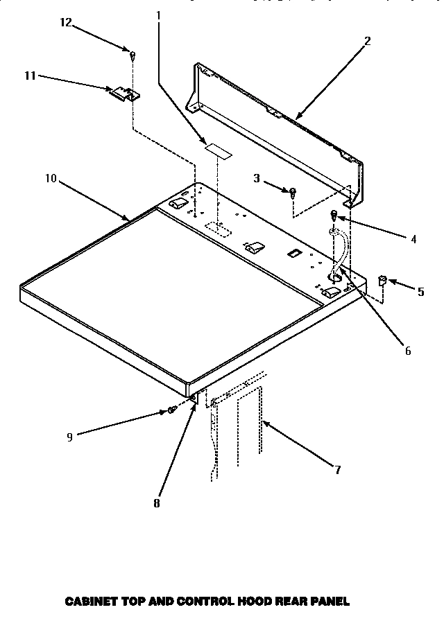 02 - CABINET TOP & CONTROL HOOD REAR PANEL
