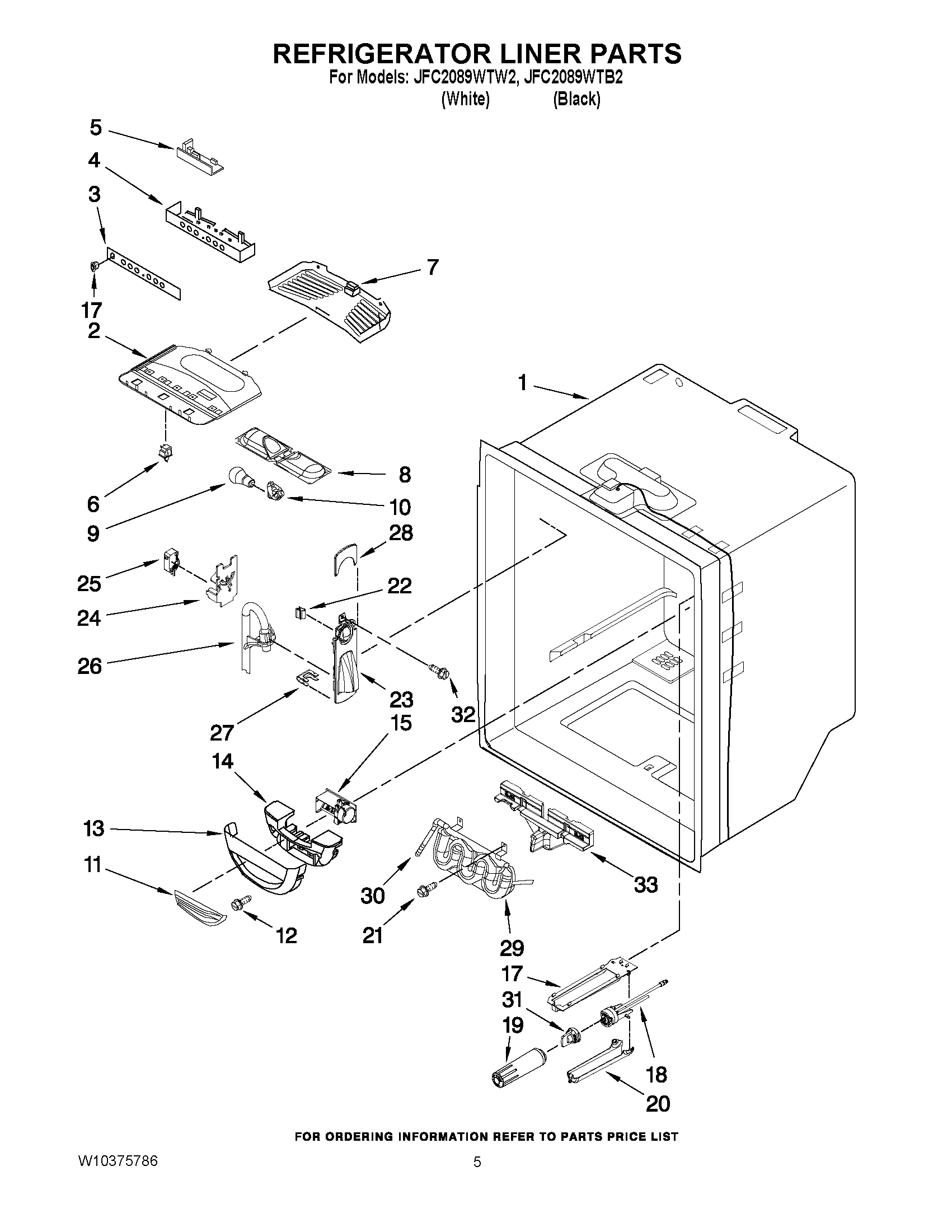 03 - REFRIGERATOR LINER PARTS