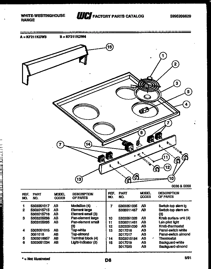 02 - BACKGUARD AND COOKTOP PARTS