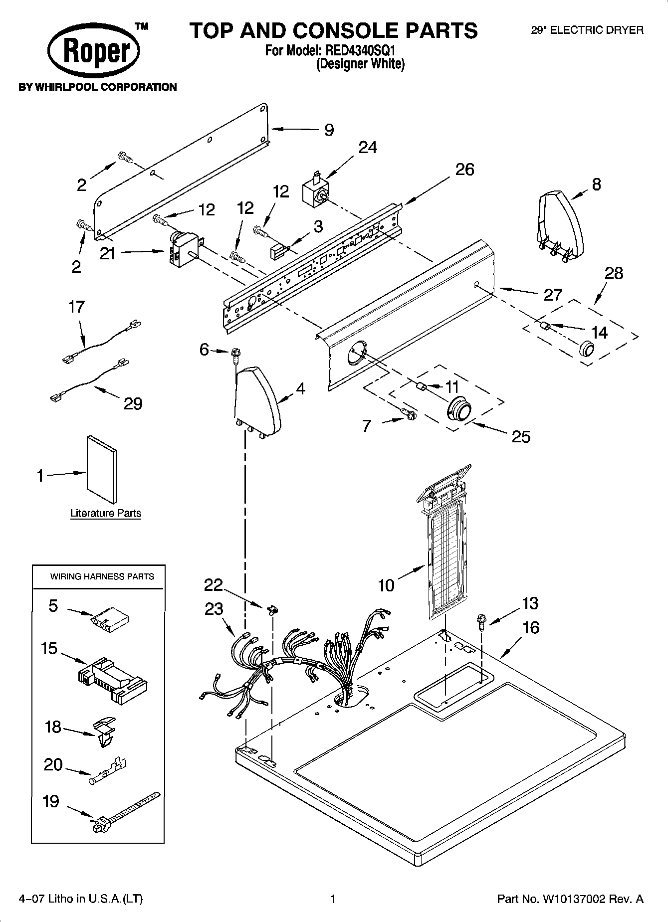 01 - TOP AND CONSOLE PARTS