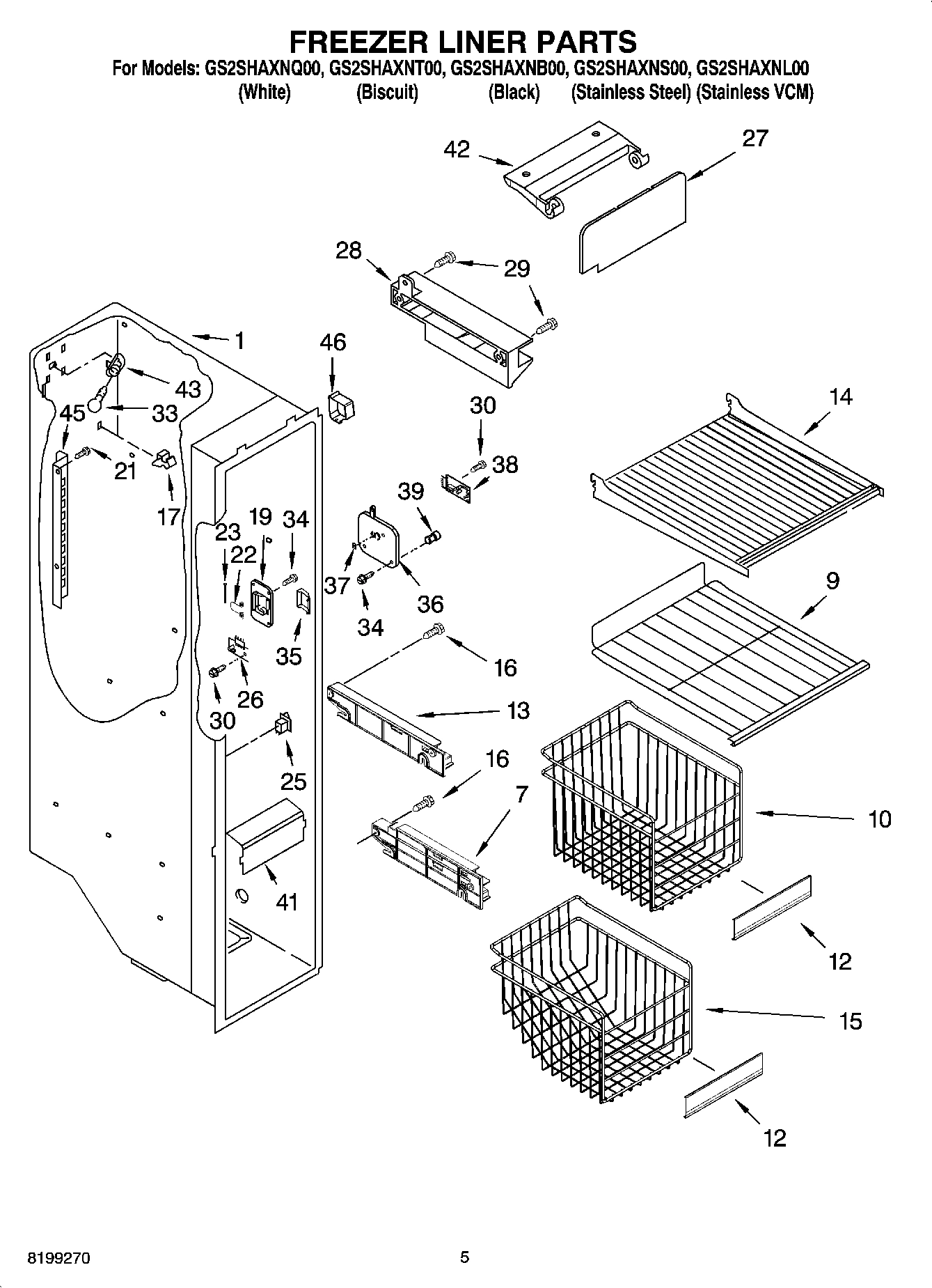 04 - FREEZER LINER PARTS