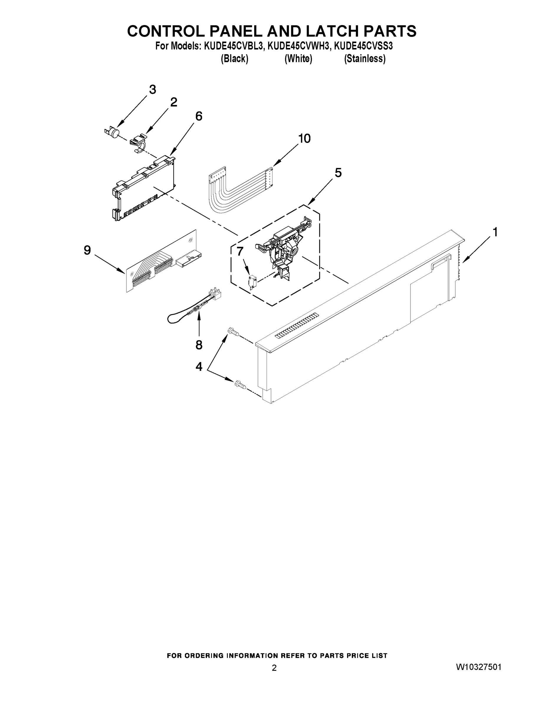 02 - CONTROL PANEL AND LATCH PARTS
