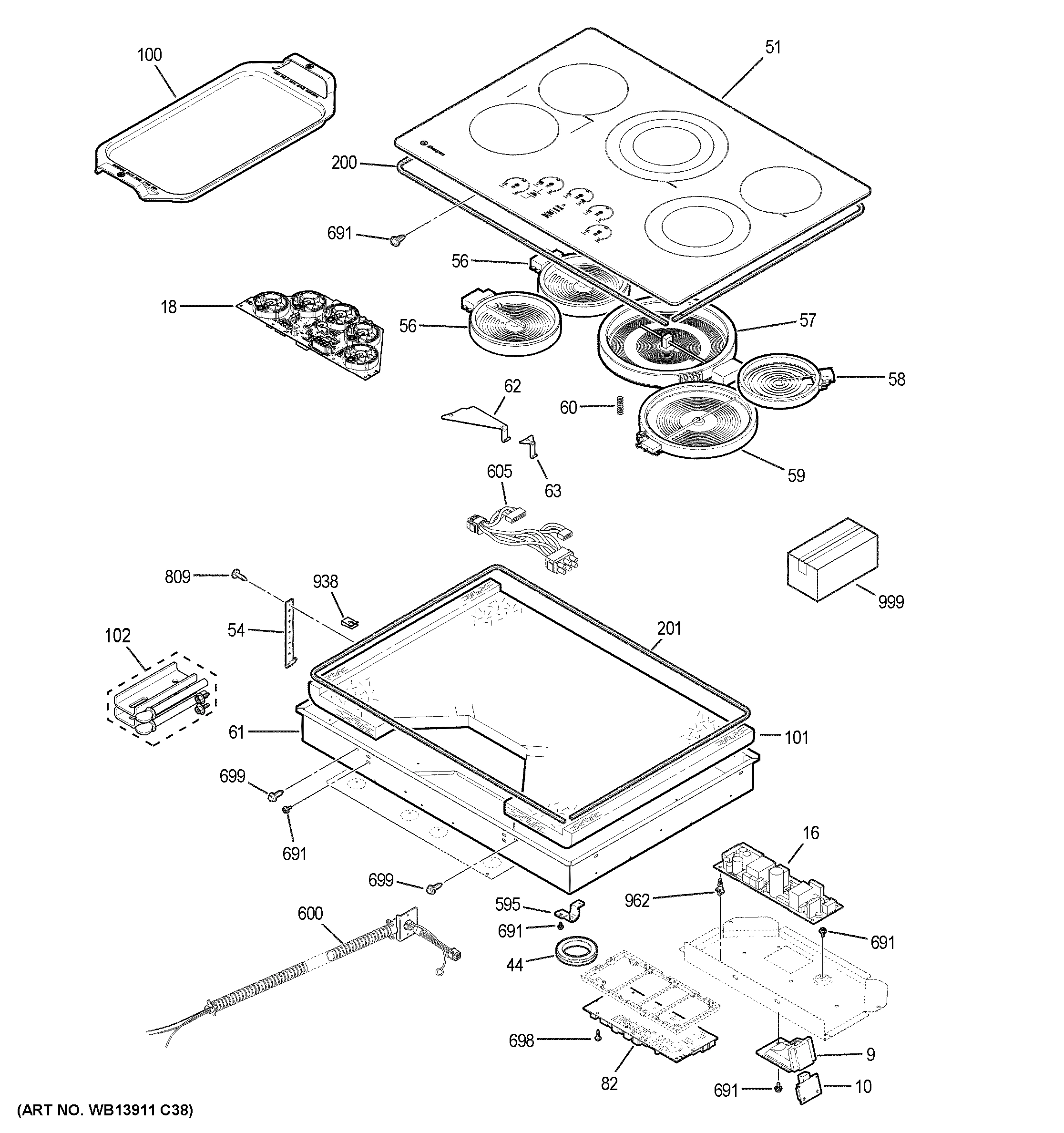 CONTROL PANEL & COOKTOP