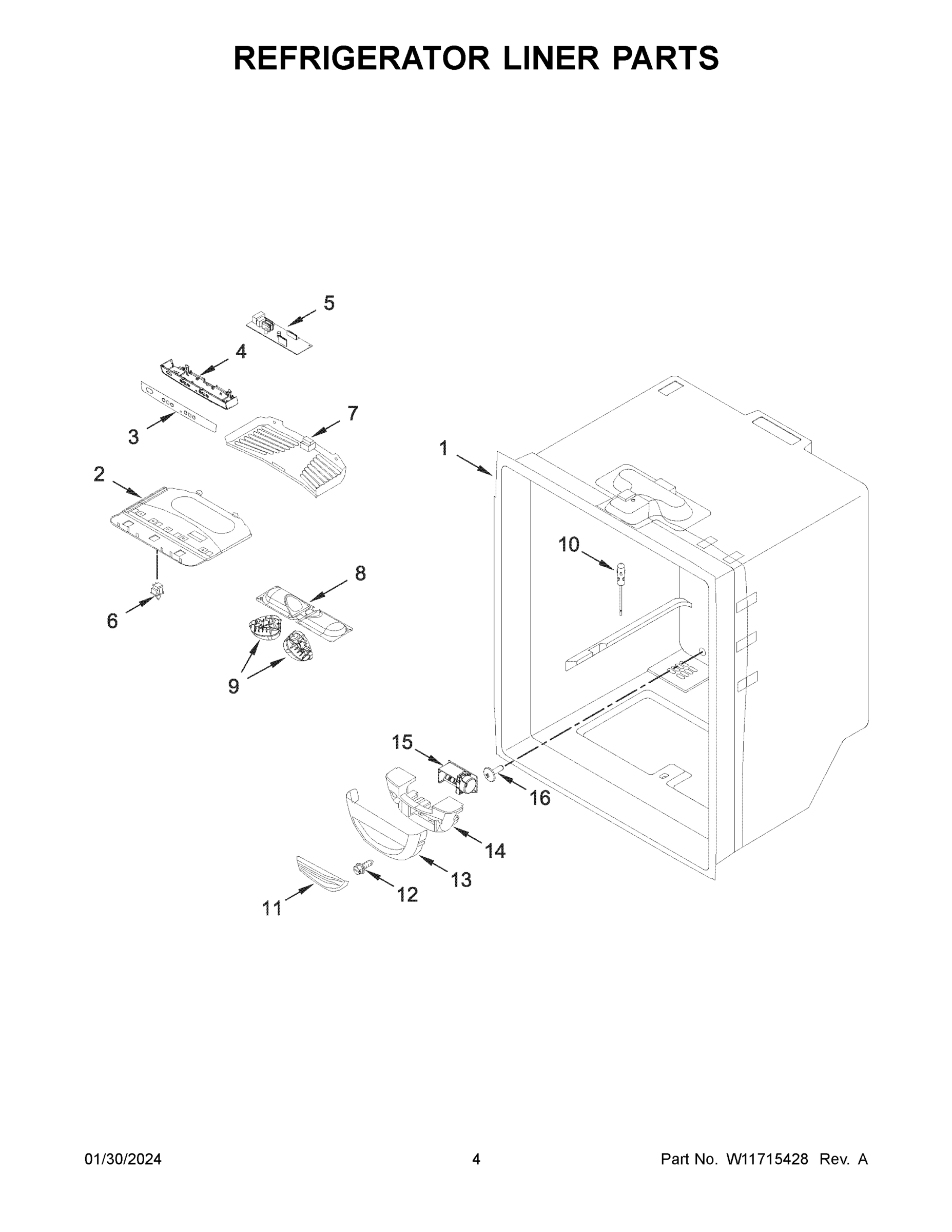 03 - REFRIGERATOR LINER PARTS