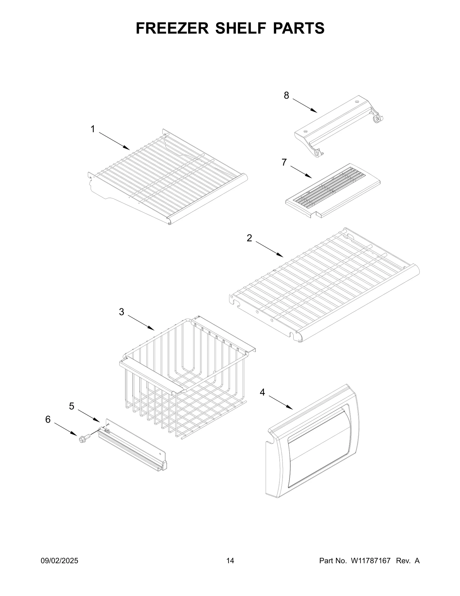 FREEZER SHELF PARTS