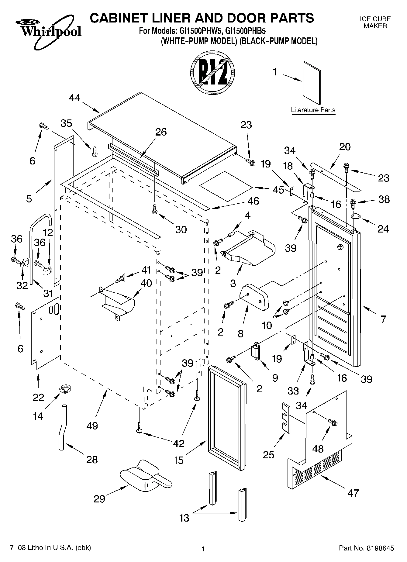 01 - CABINET LINER AND DOOR PARTS