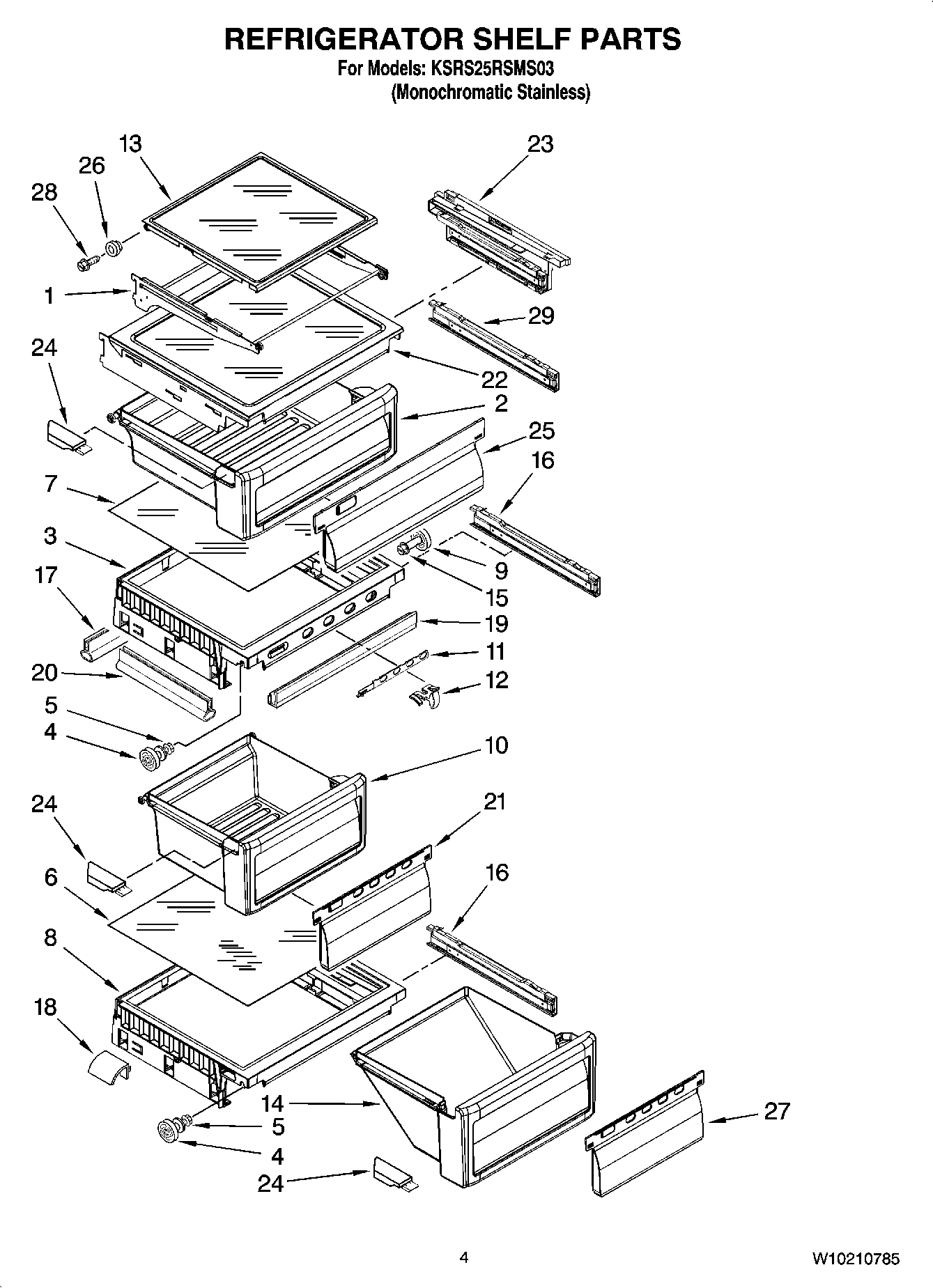 03 - REFRIGERATOR SHELF PARTS