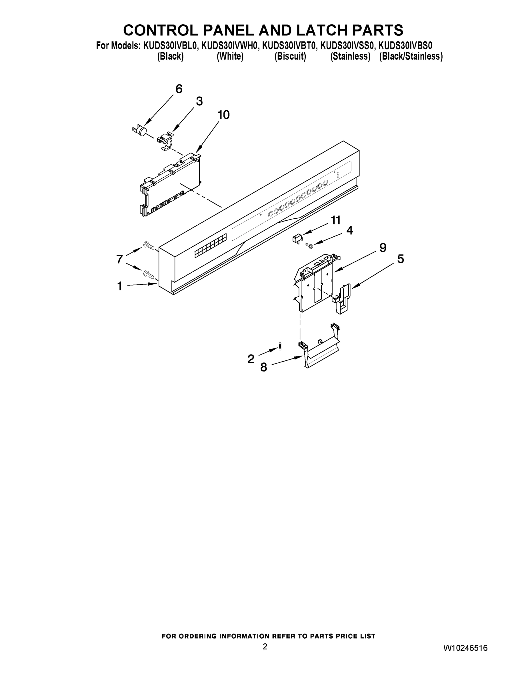 02 - CONTROL PANEL AND LATCH PARTS