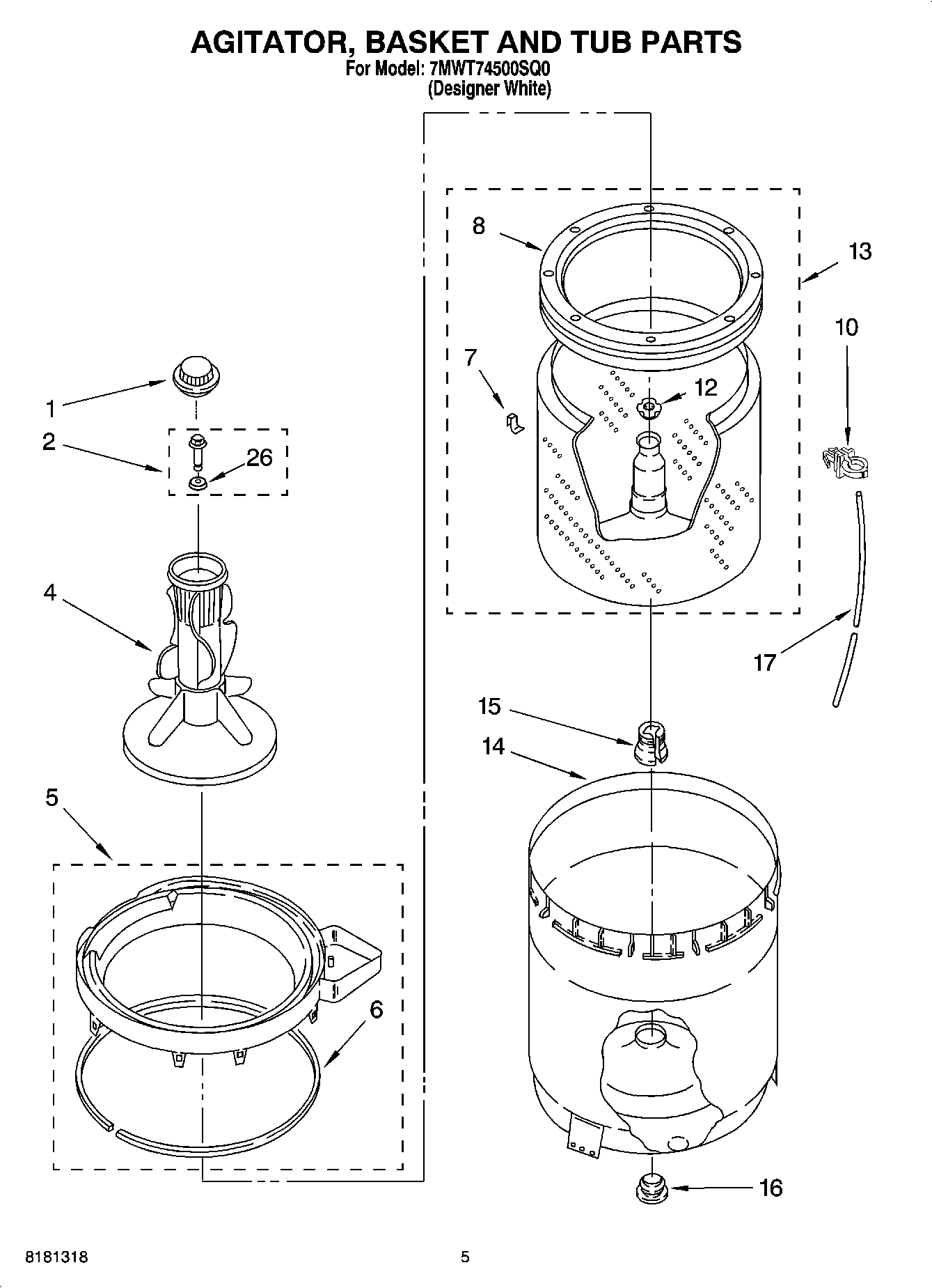 03 - AGITATOR, BASKET AND TUB PARTS