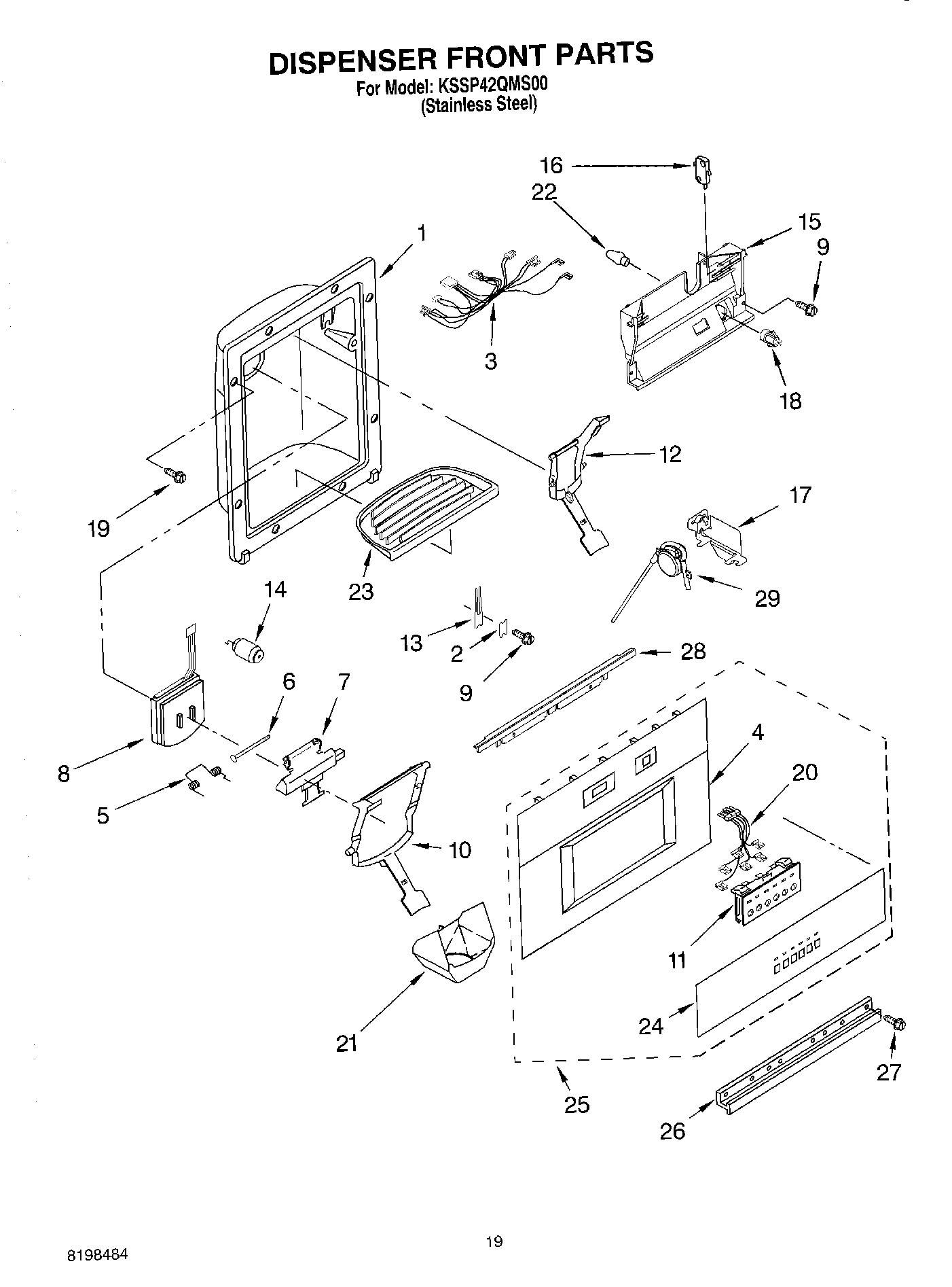12 - DISPENSER AND FRONT PARTS