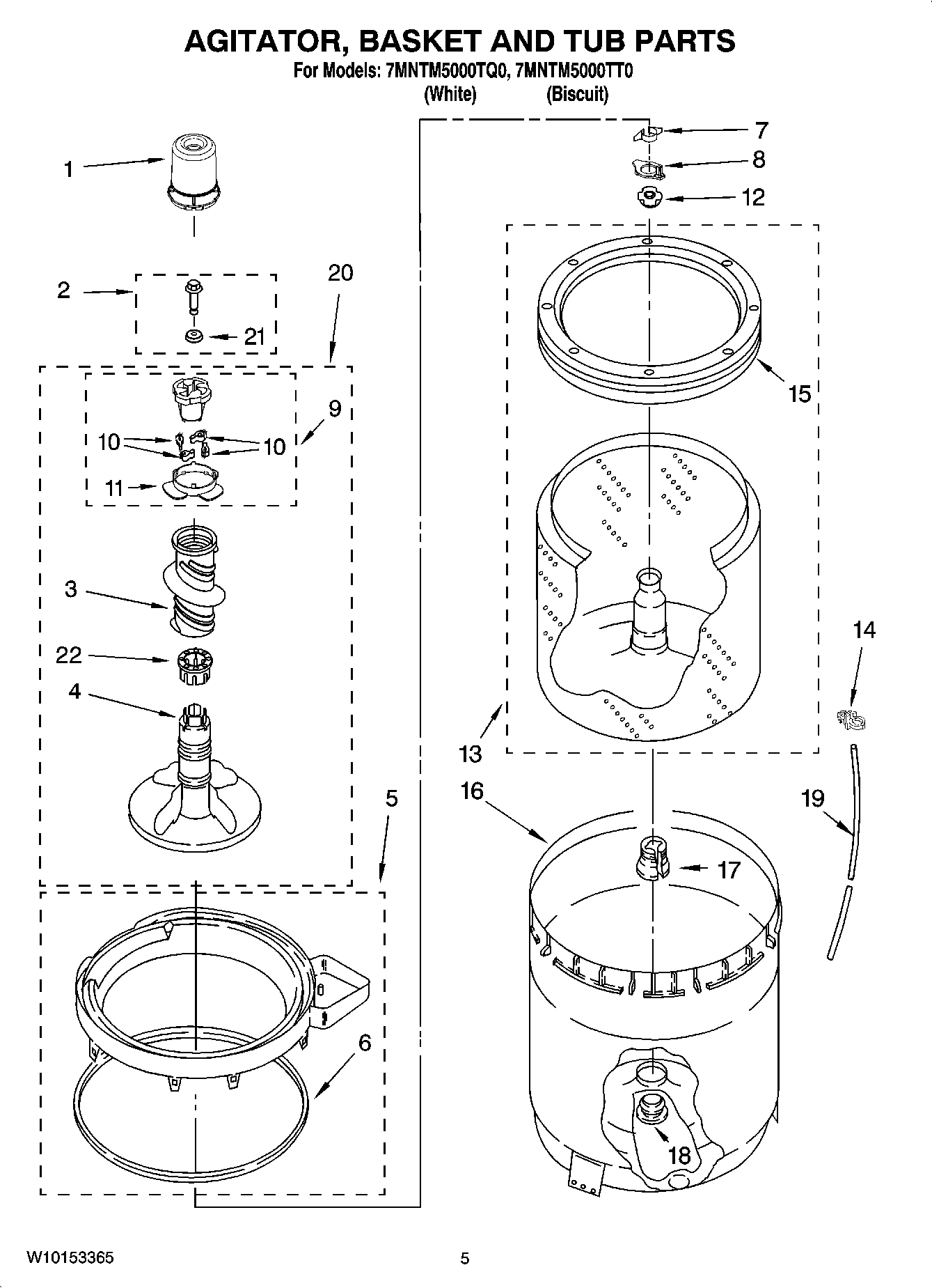03 - AGITATOR, BASKET AND TUB PARTS