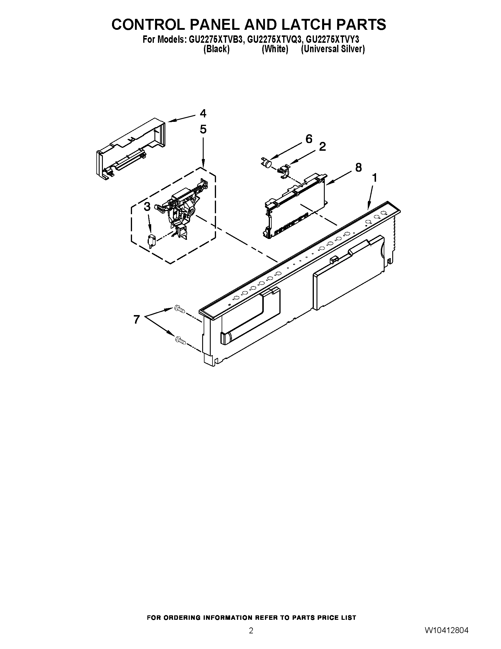 02 - CONTROL PANEL AND LATCH PARTS