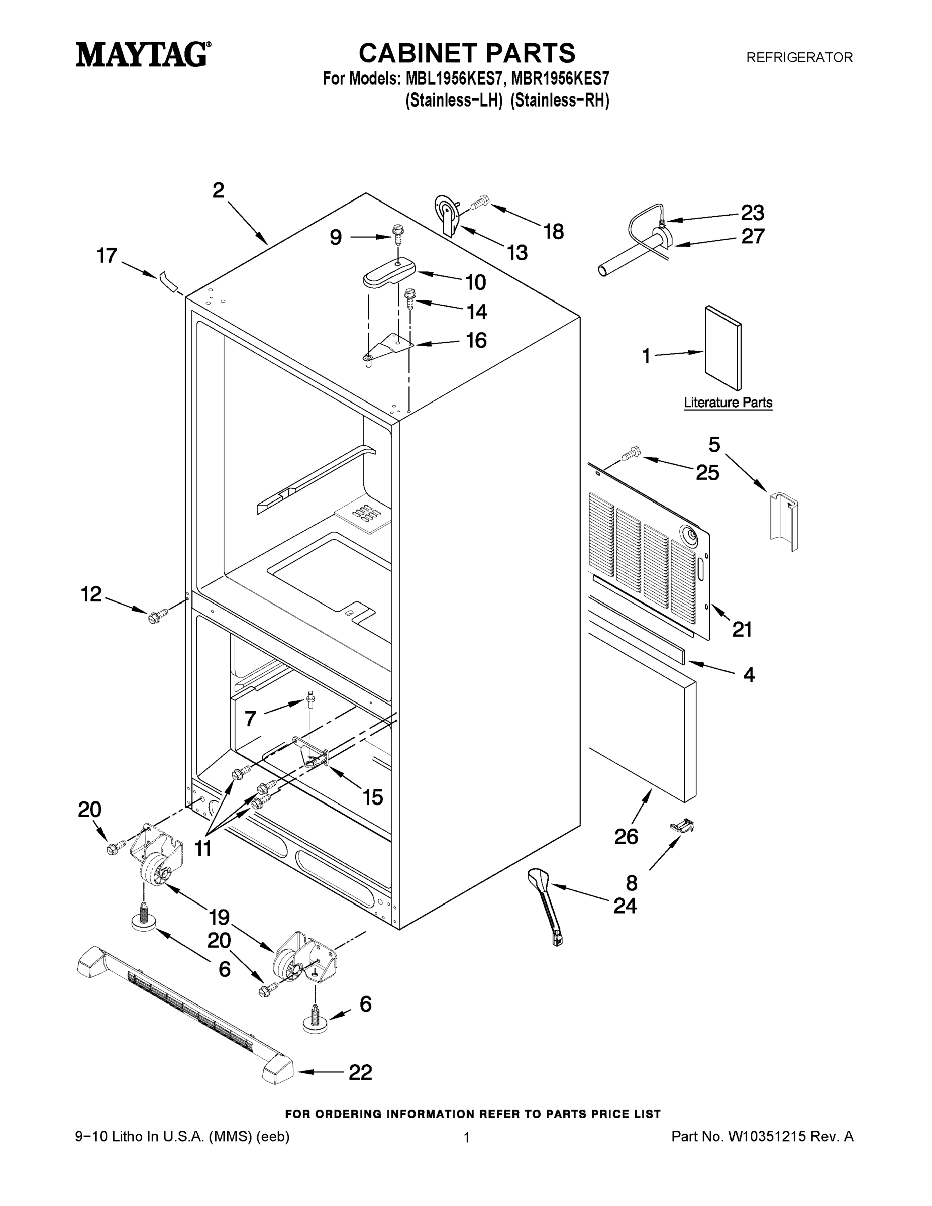 01 - CABINET PARTS