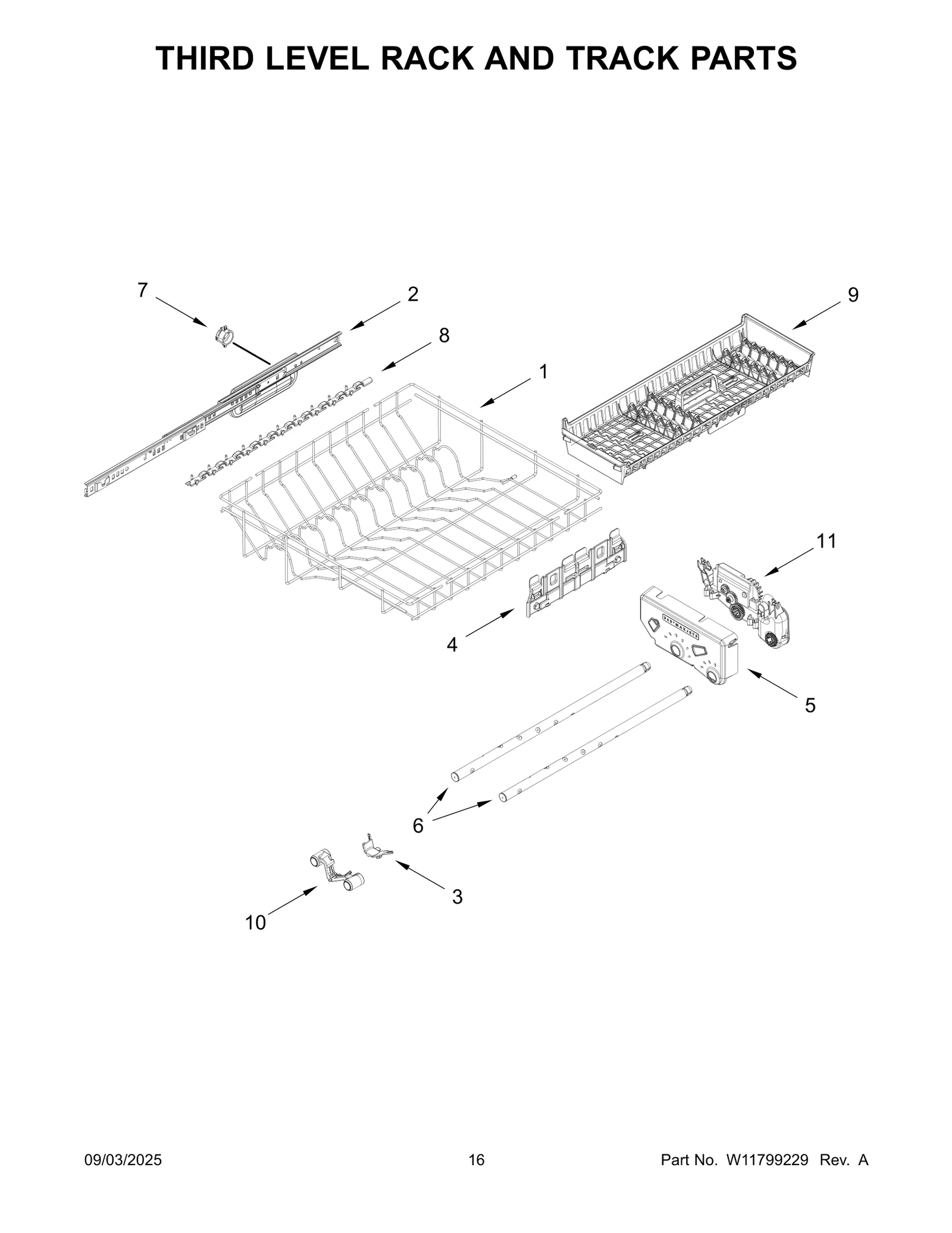 THIRD LEVEL RACK AND TRACK PARTS
