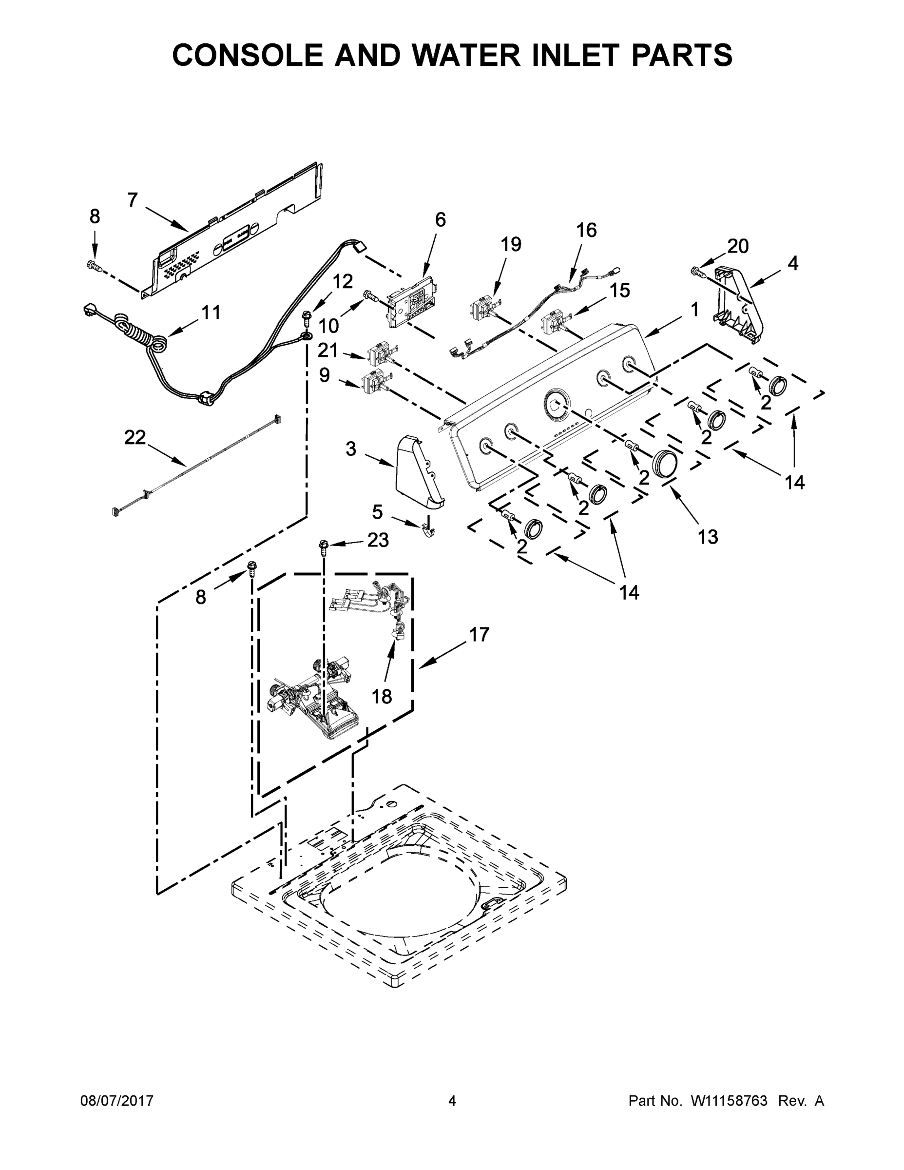 03 - CONSOLE AND WATER INLET PARTS