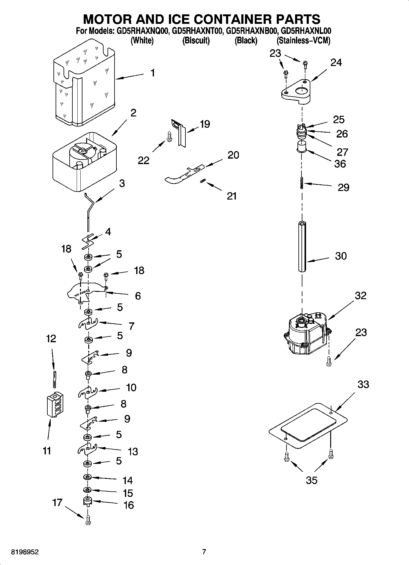 05 - MOTOR AND ICE CONTAINER PARTS