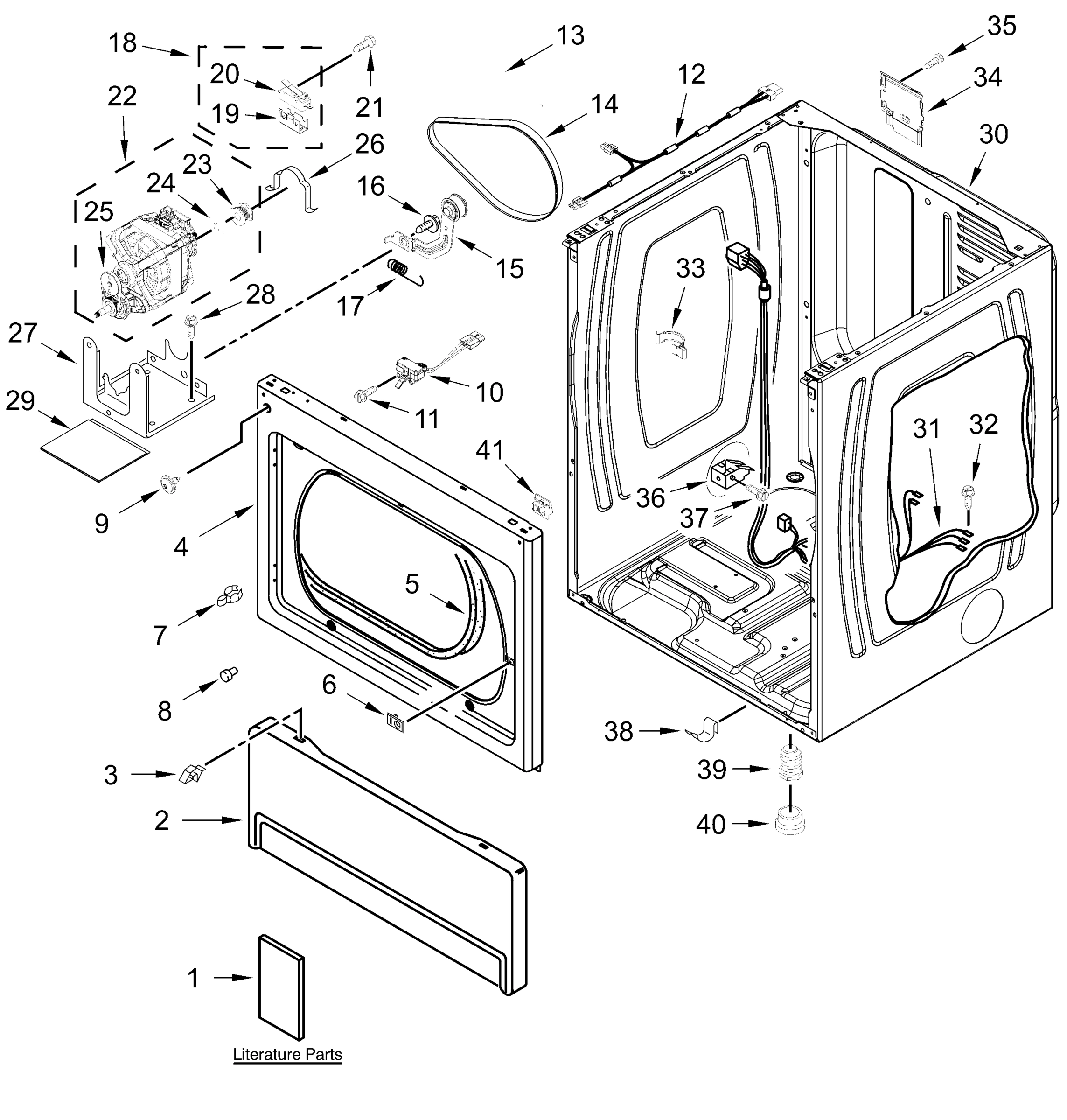 LOWER CABINET AND FRONT PANEL PARTS