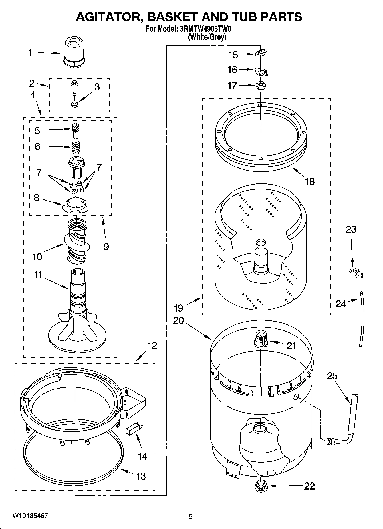 03 - AGITATOR, BASKET AND TUB PARTS