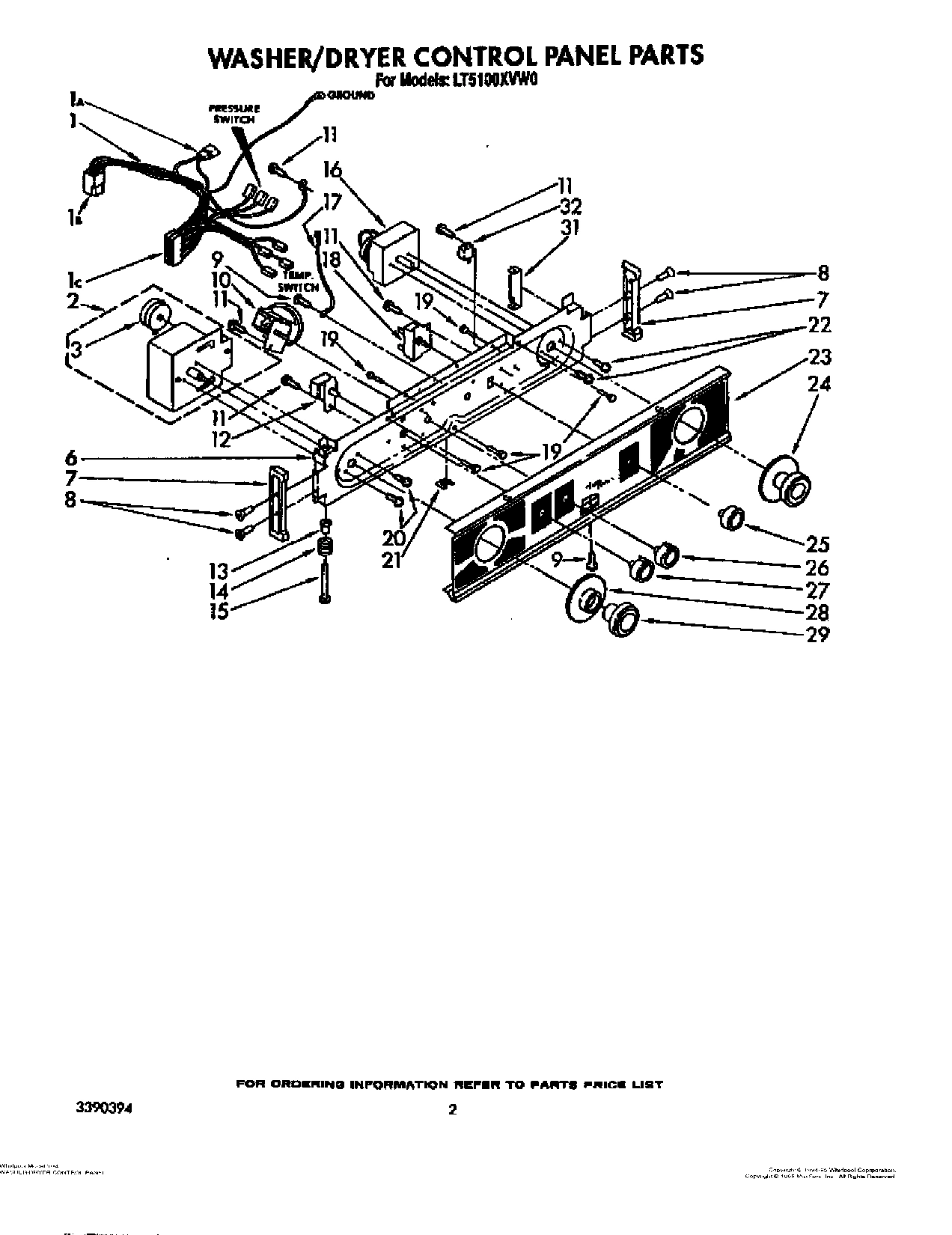 02 - WASHER/DRYER CONTROL PANEL