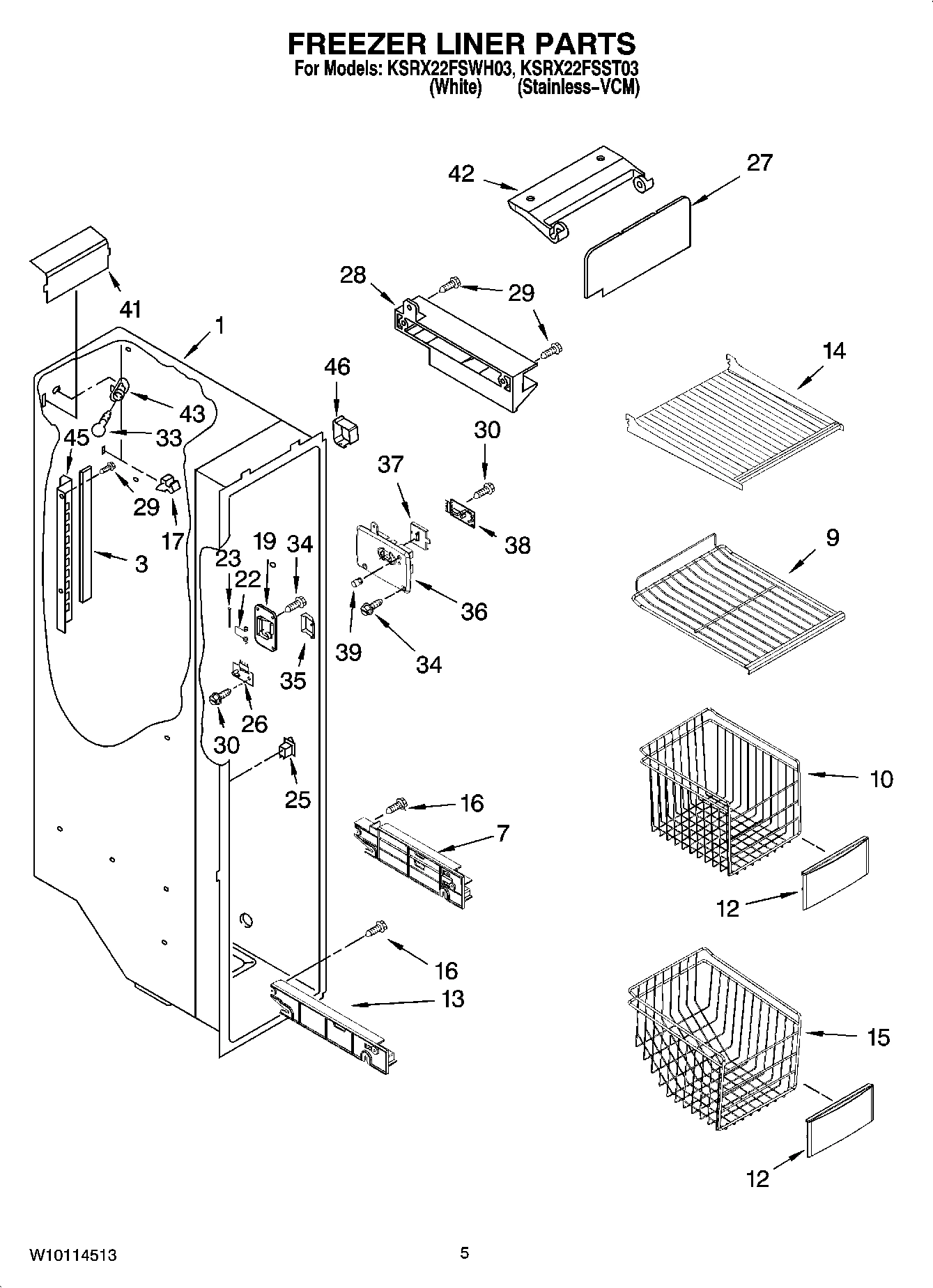 04 - FREEZER LINER PARTS